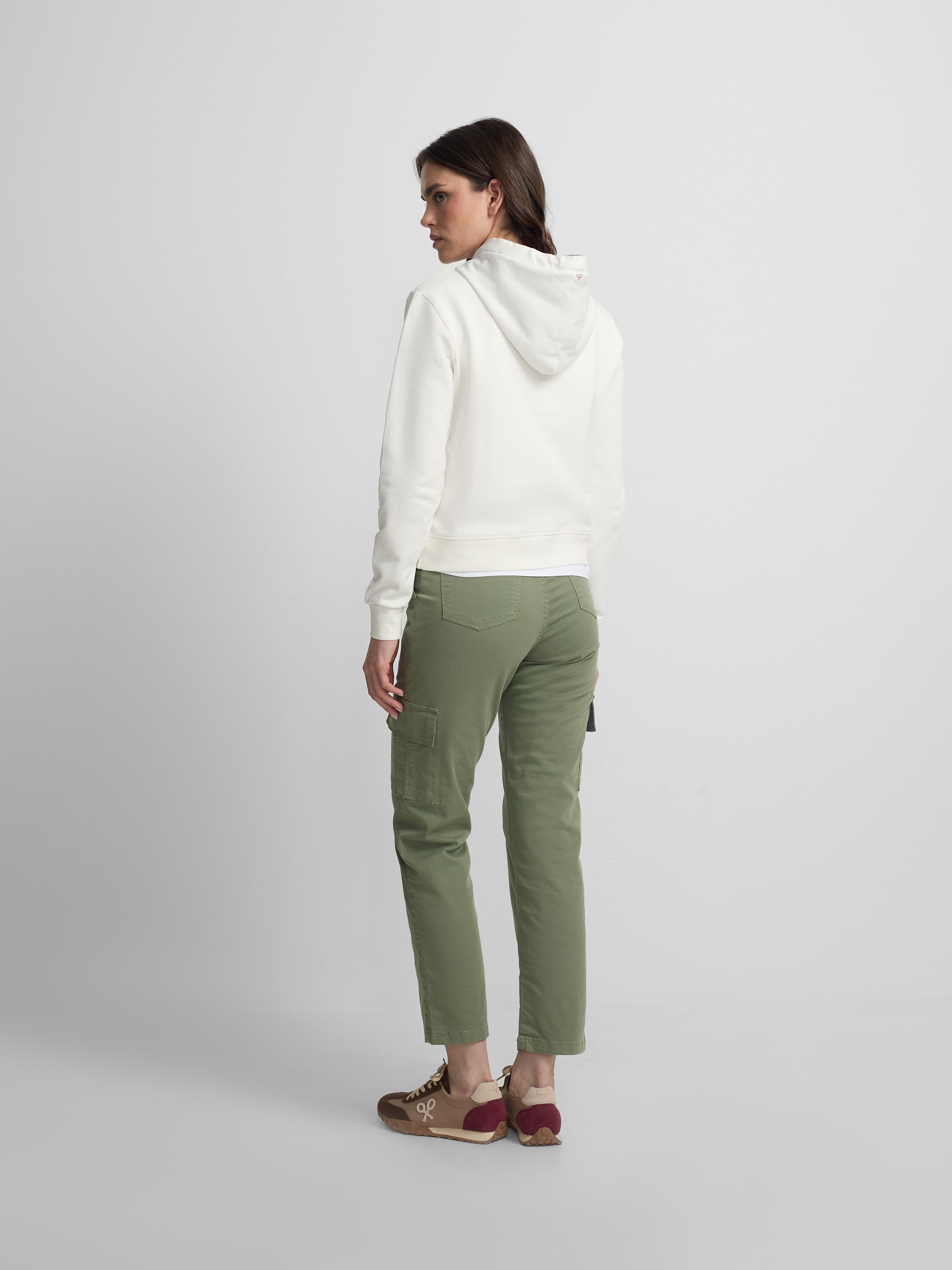 Pantalon woman denim cargo khaki