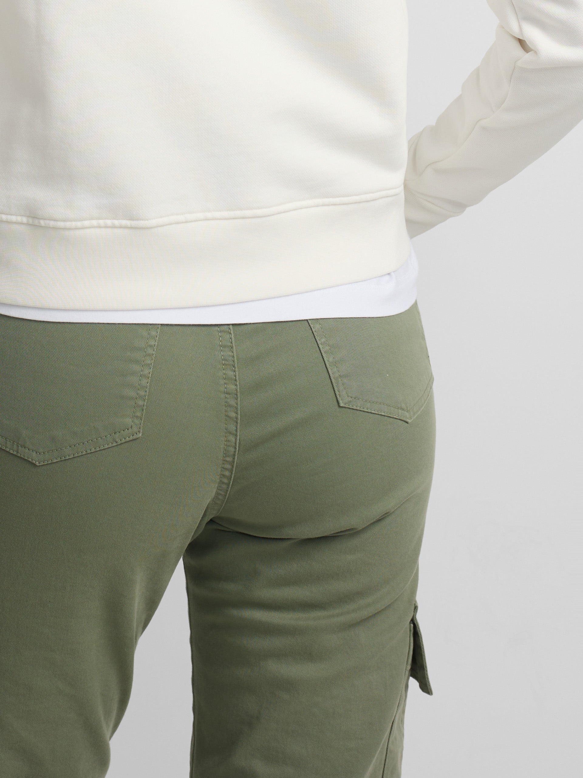 Pantalon woman denim cargo khaki