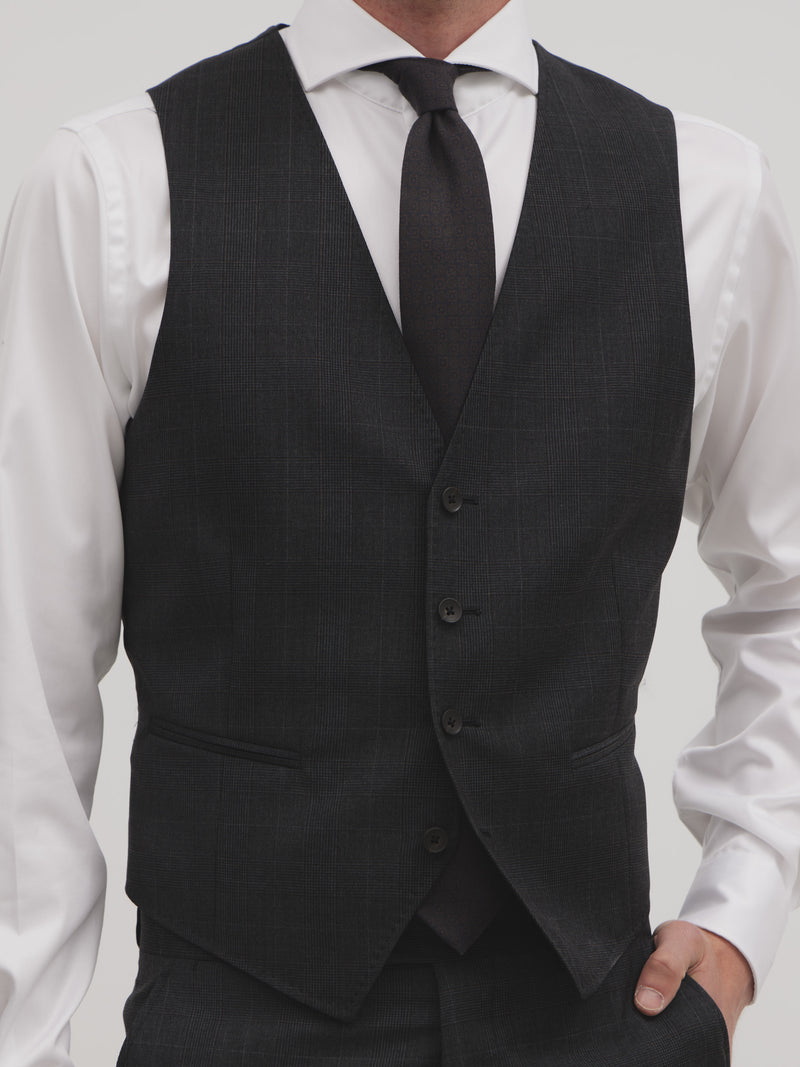 Grey Prince of Wales Suit Vest