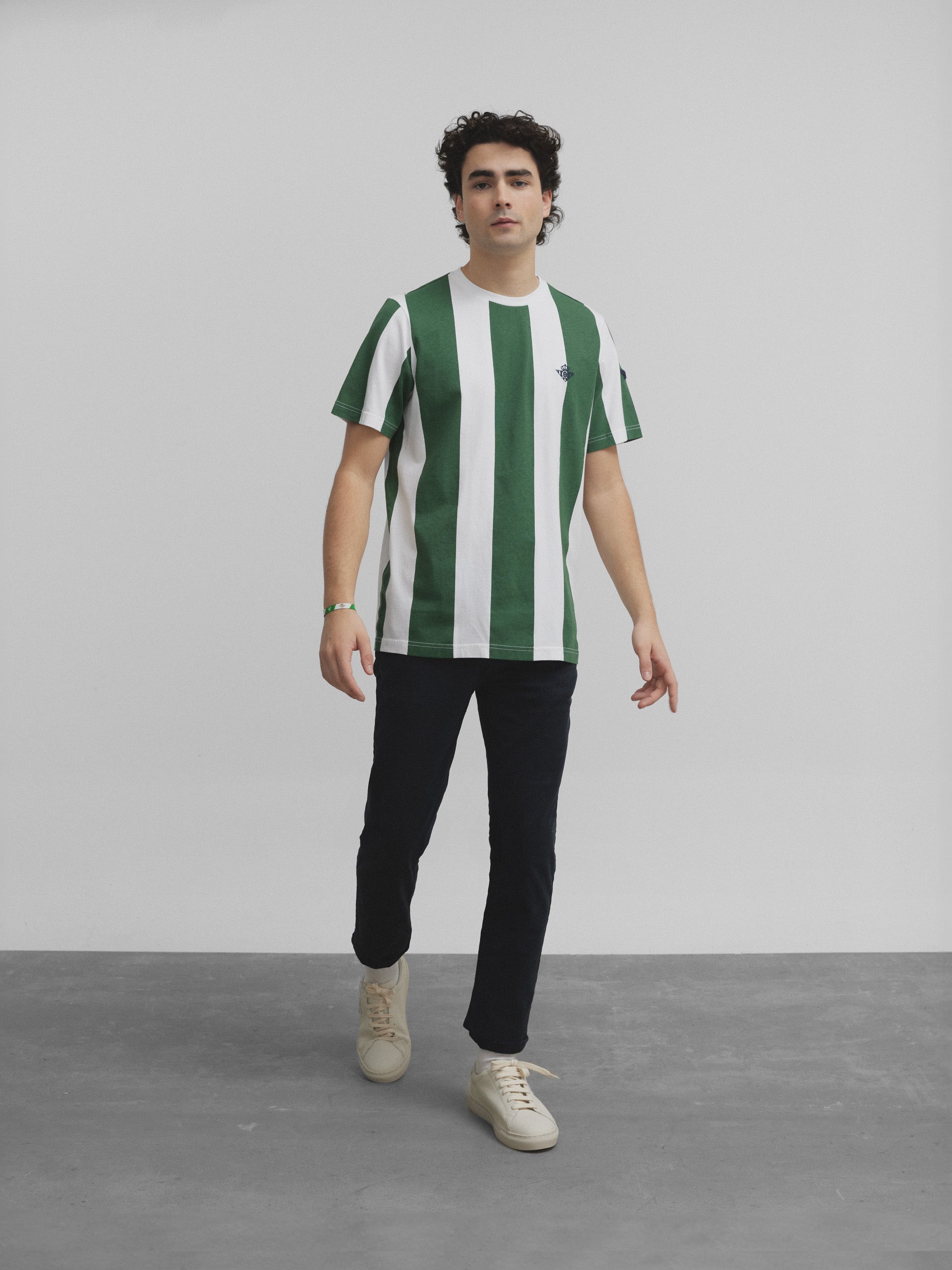 T-shirt rayé rétro Betis vert
