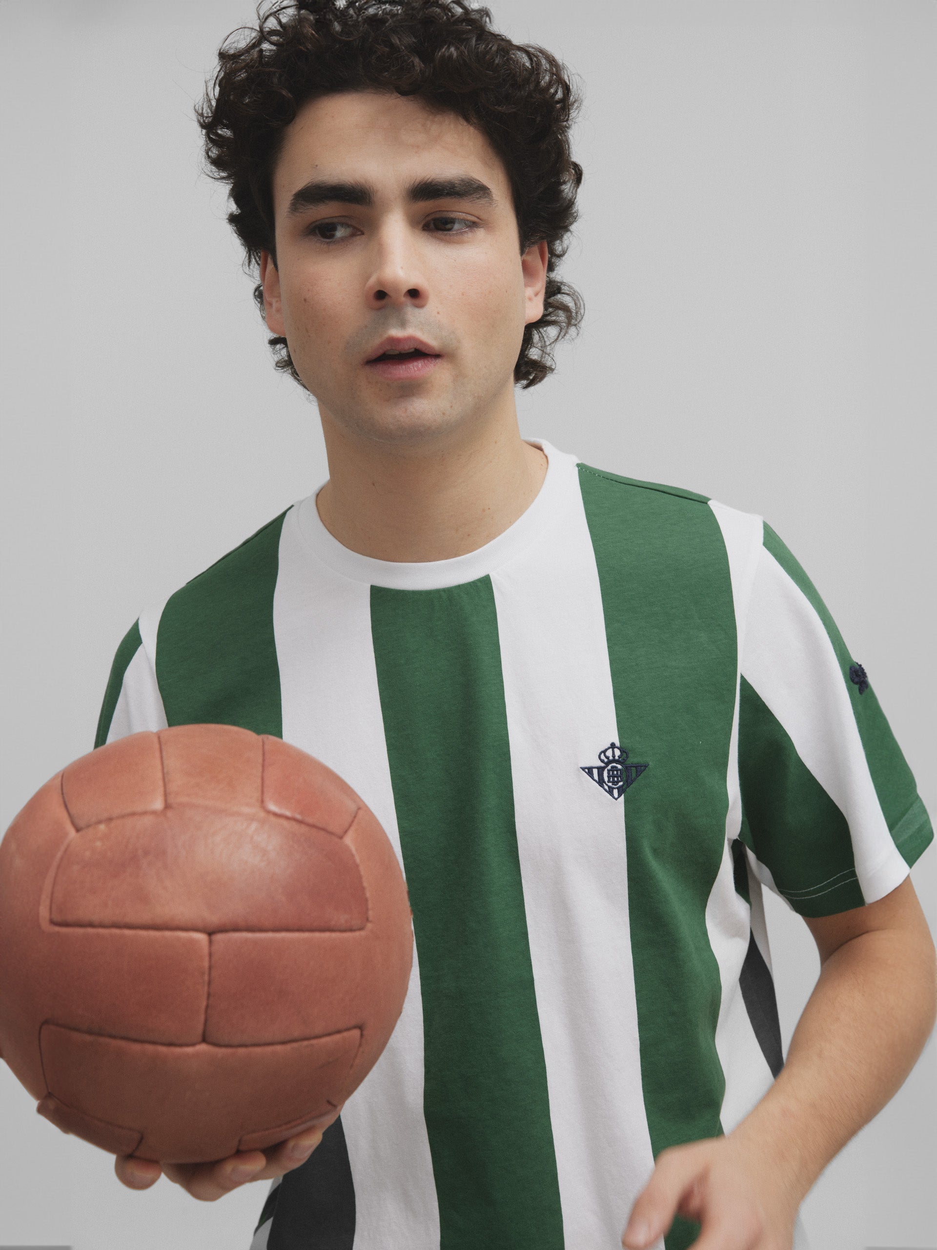 T-shirt rayé rétro Betis vert