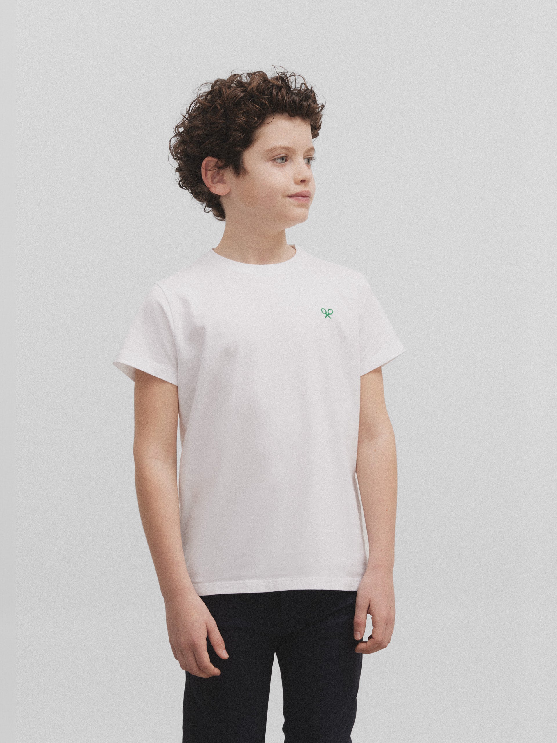 Camiseta kids raqueta trasera silbon betis blanca