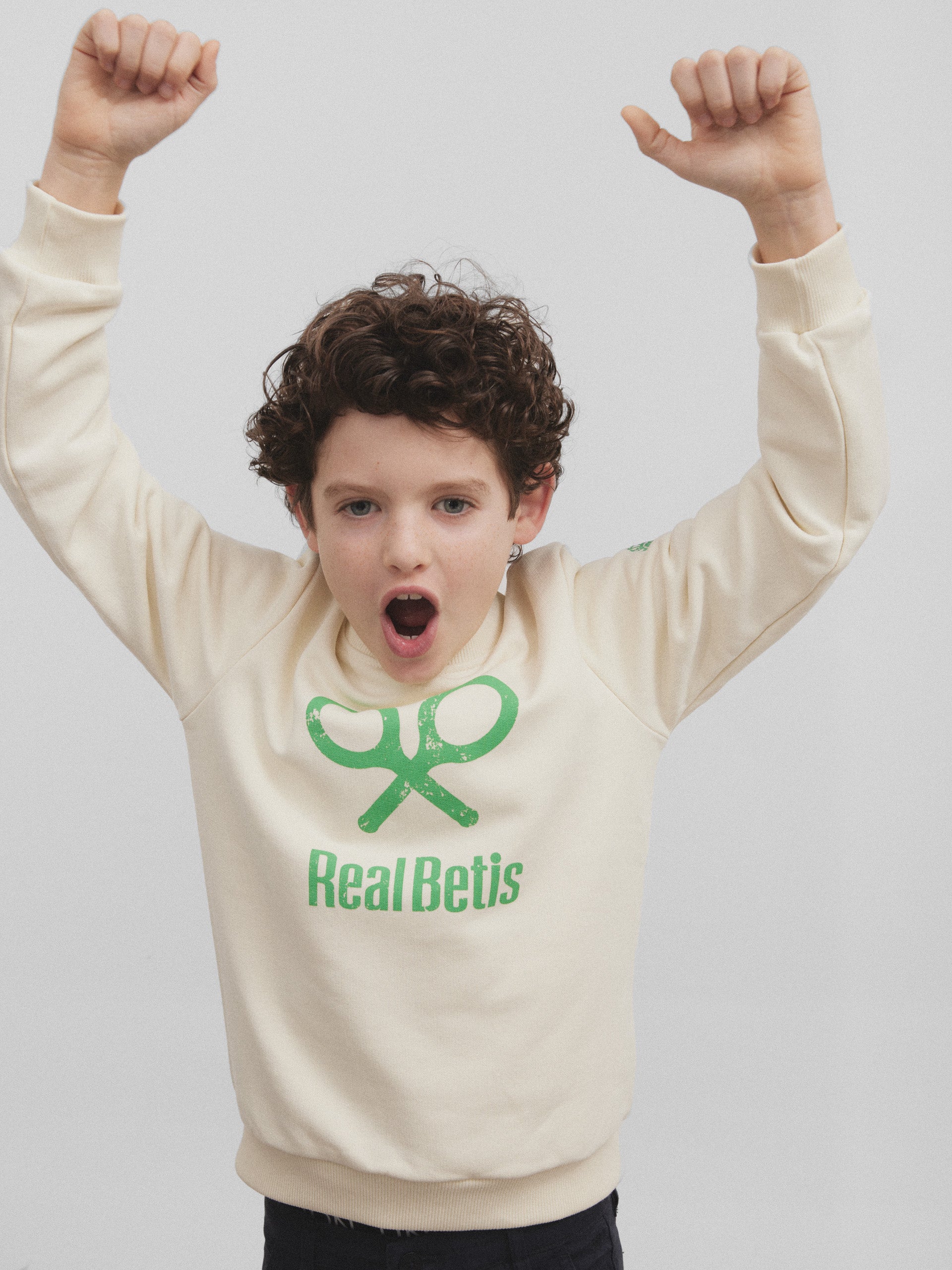 Sweat-shirt raquette enfant Real Betis crème