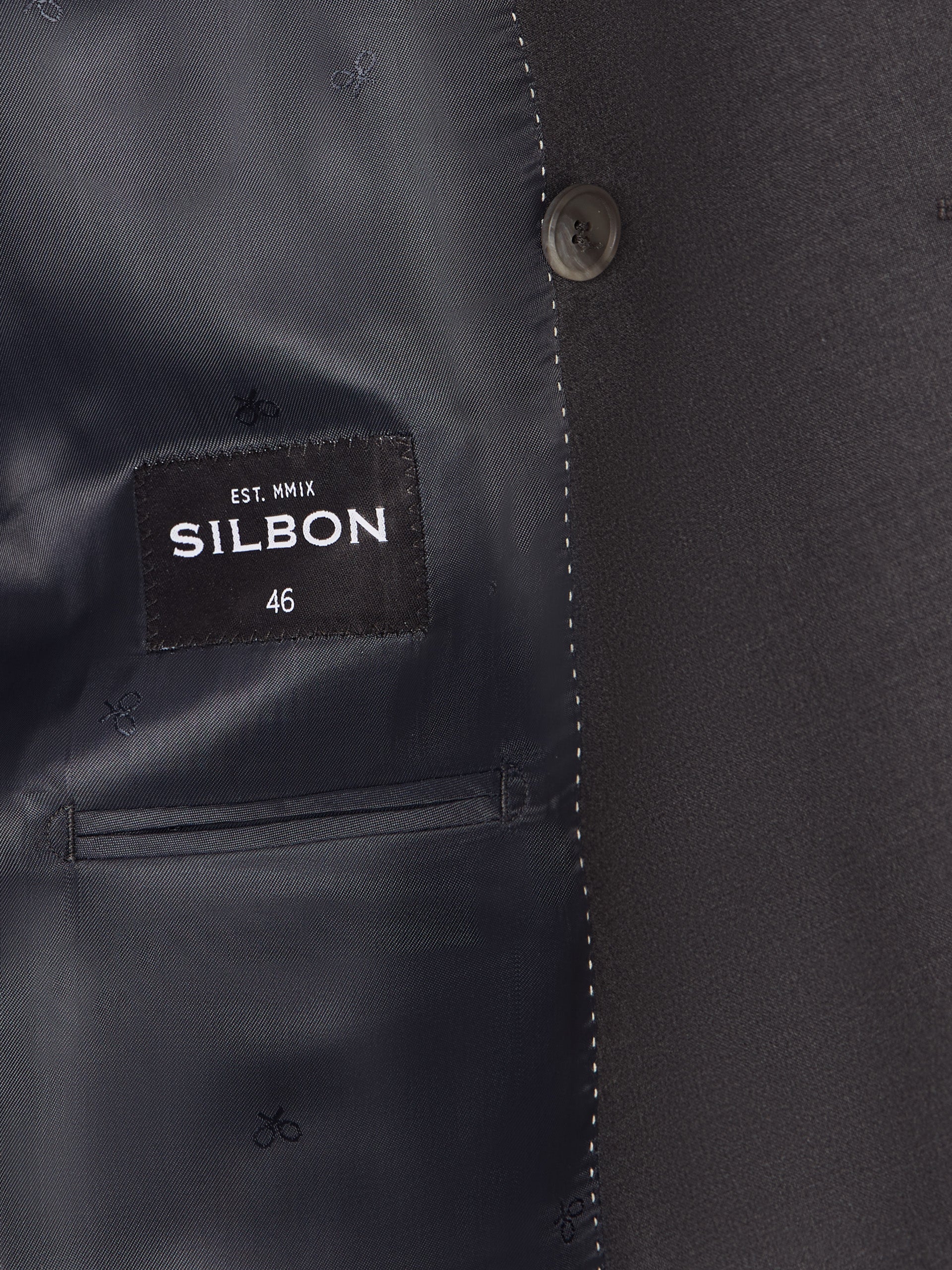 Blazer cruzado cinzento elástico