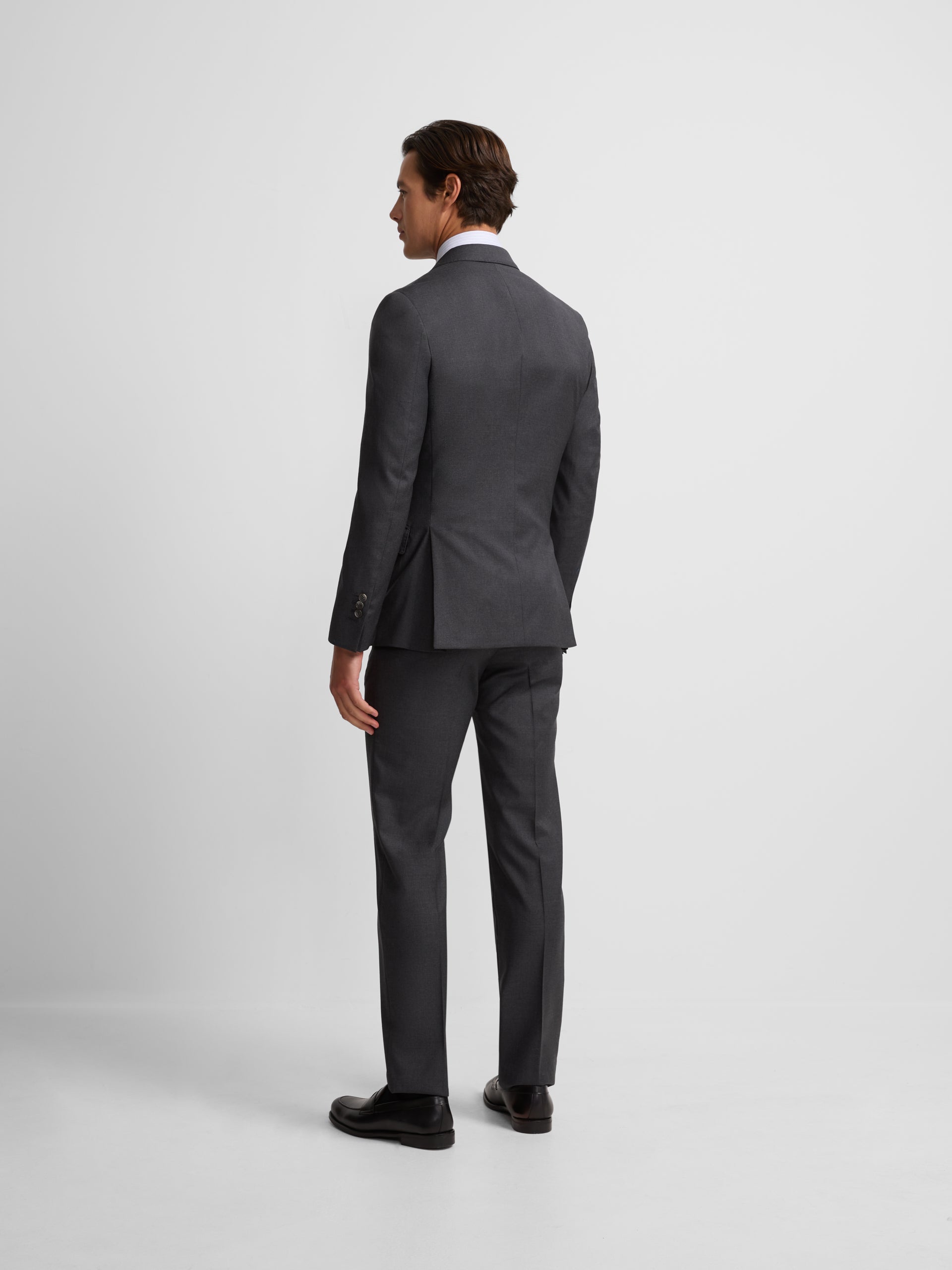 Blazer cruzado cinzento elástico