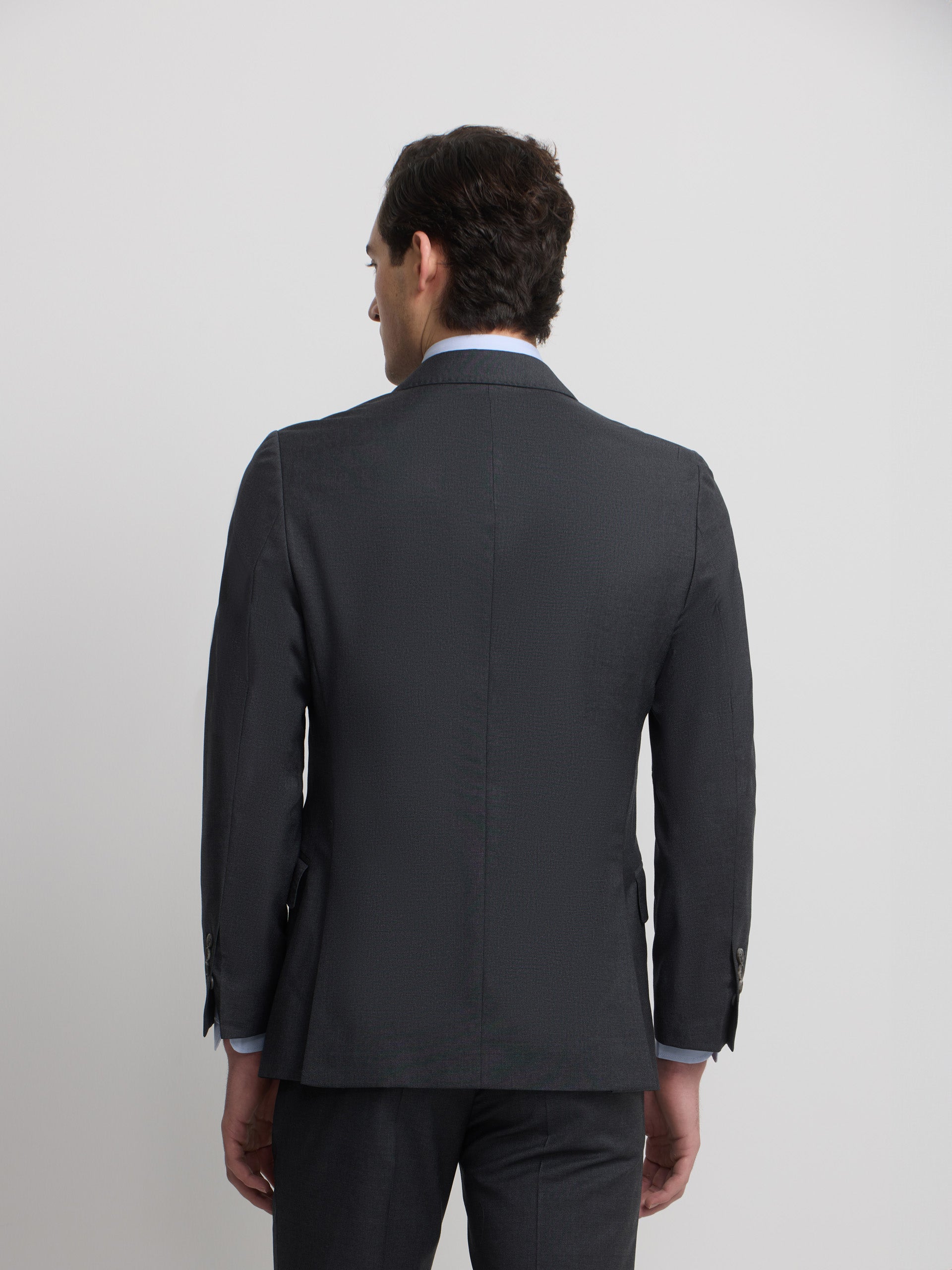 Americana traje cruzado stretch gris