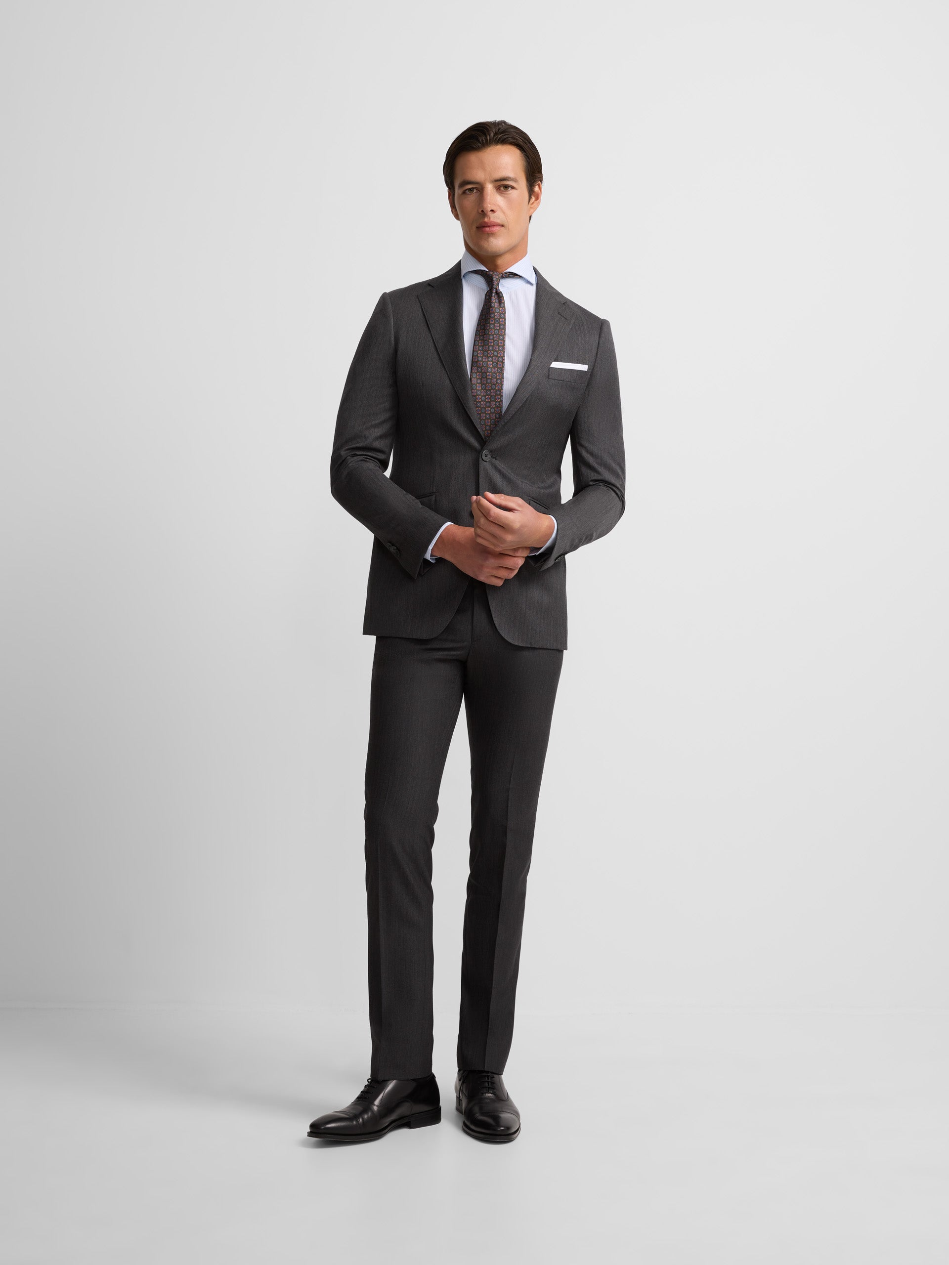 Blazer clássico cinzento espinhado