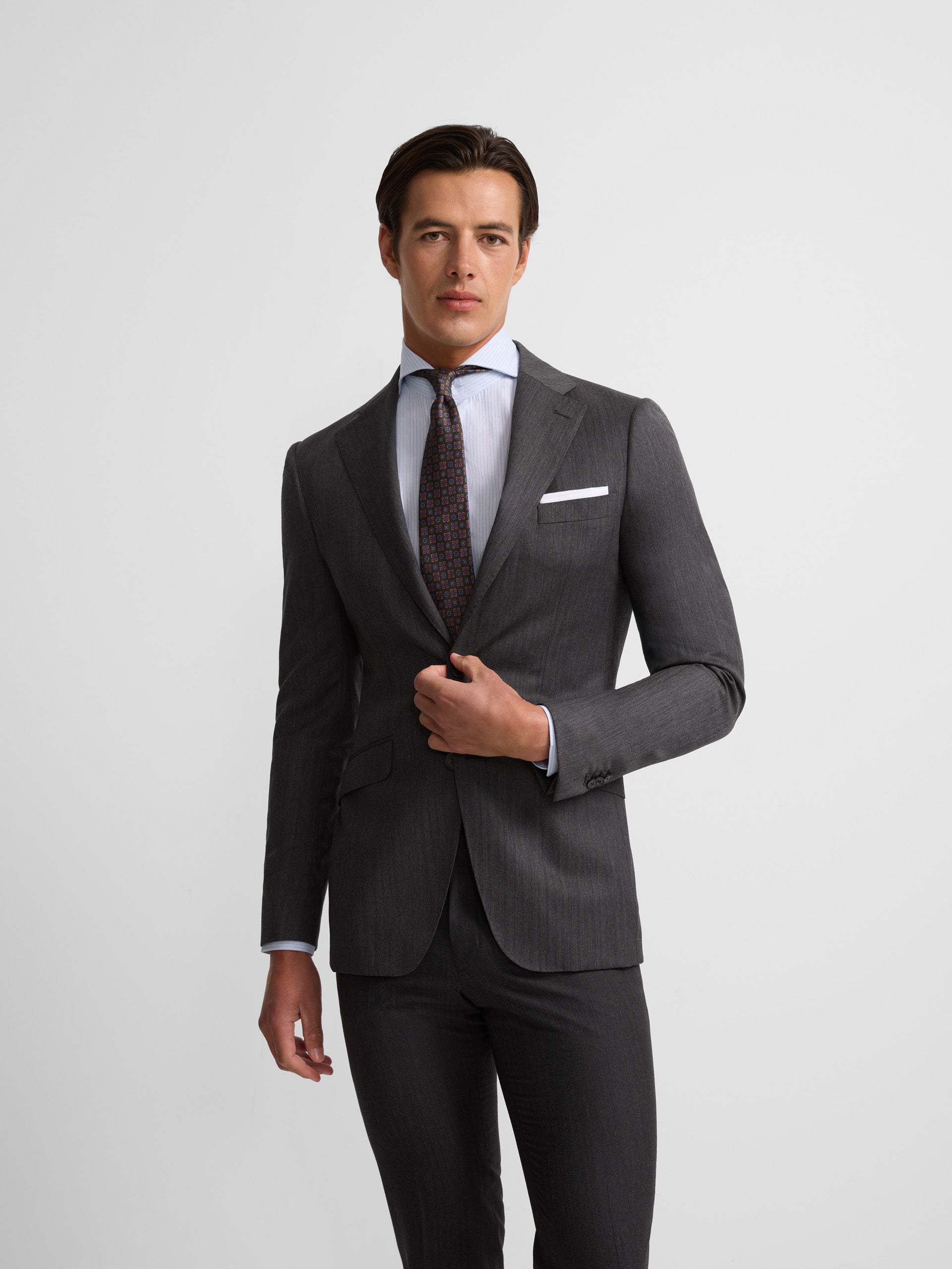 Blazer clássico cinzento espinhado