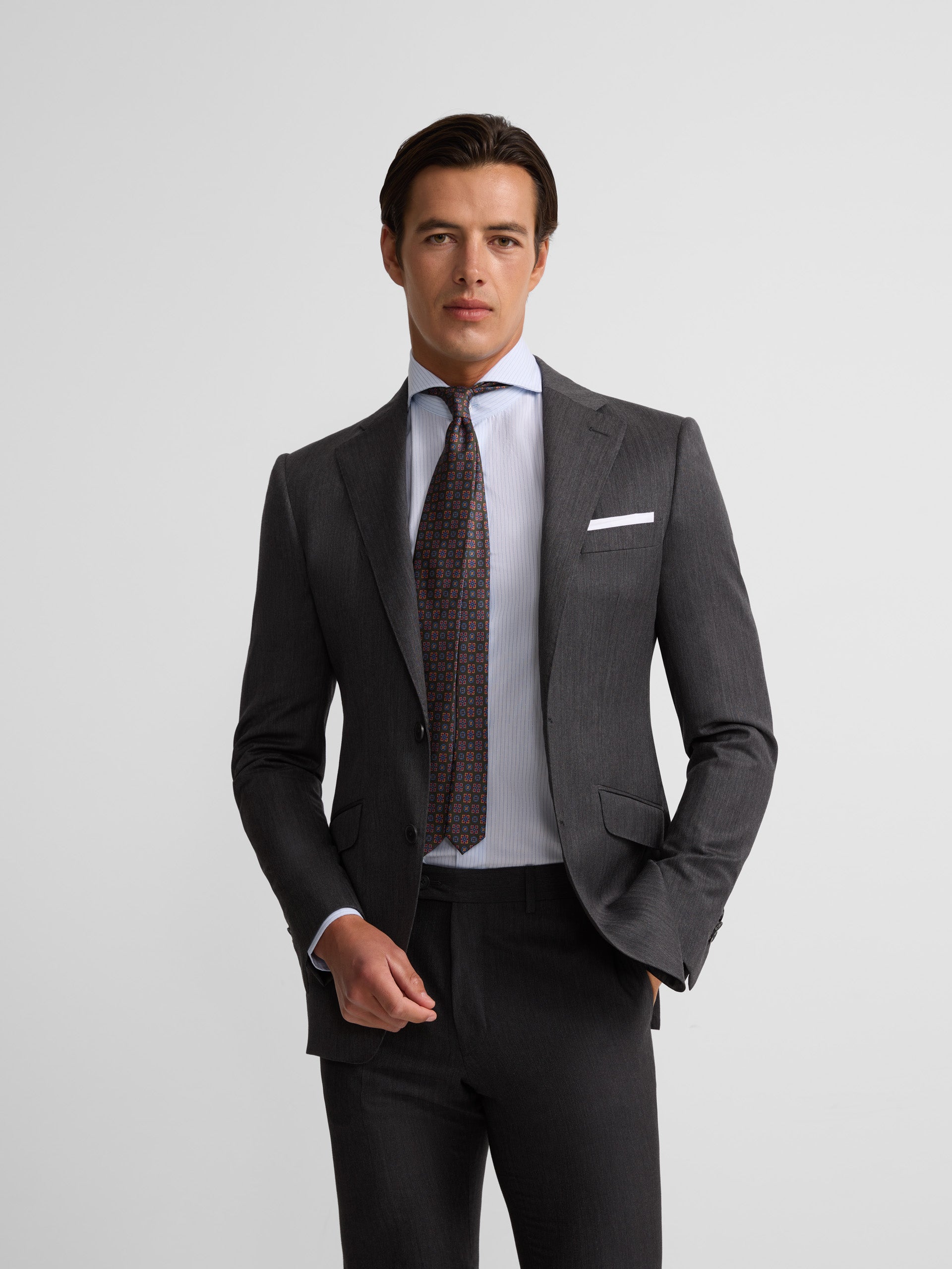 Blazer clássico cinzento espinhado