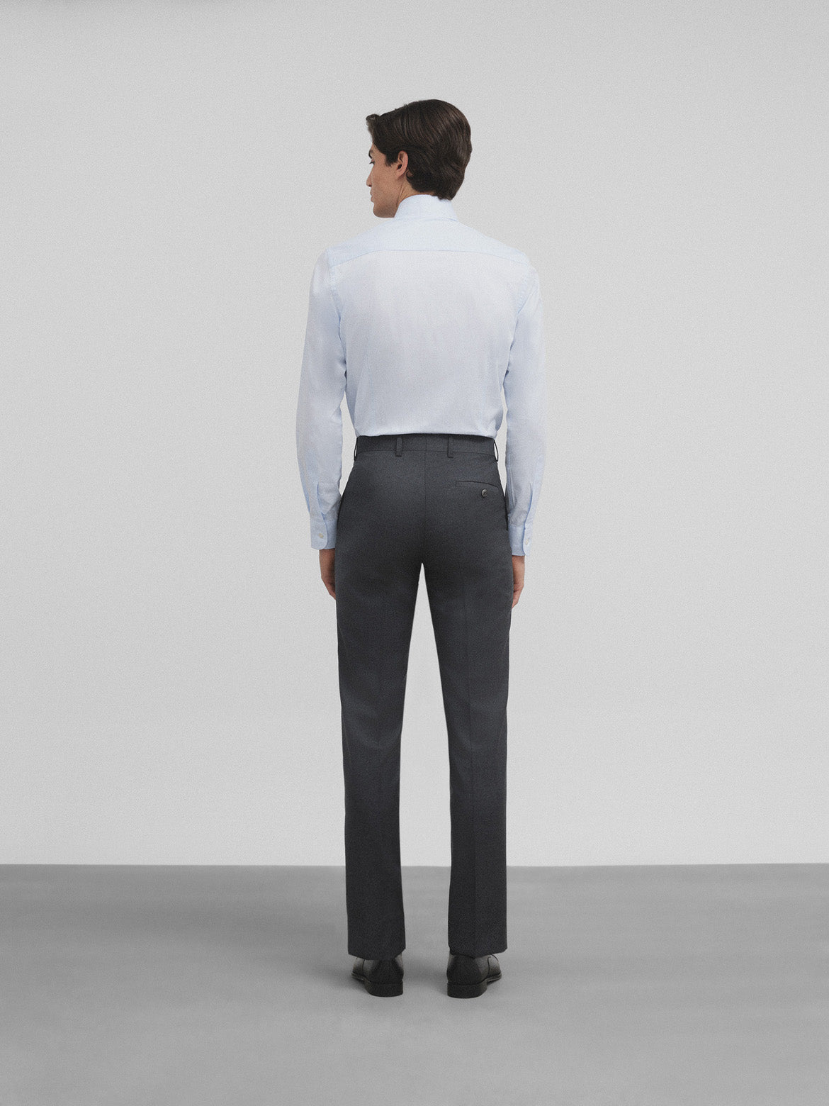 Classic gray herringbone suit pants