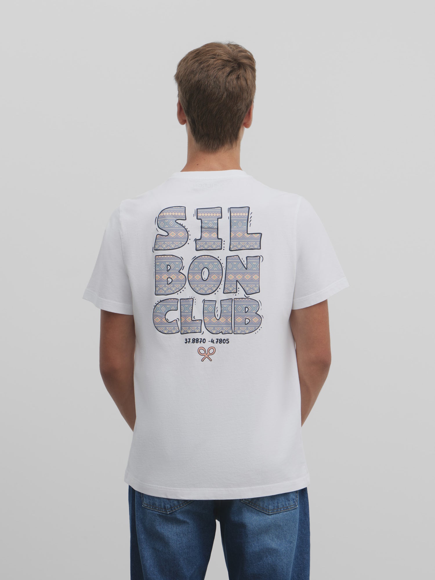 Silbon club white ethnic t-shirt