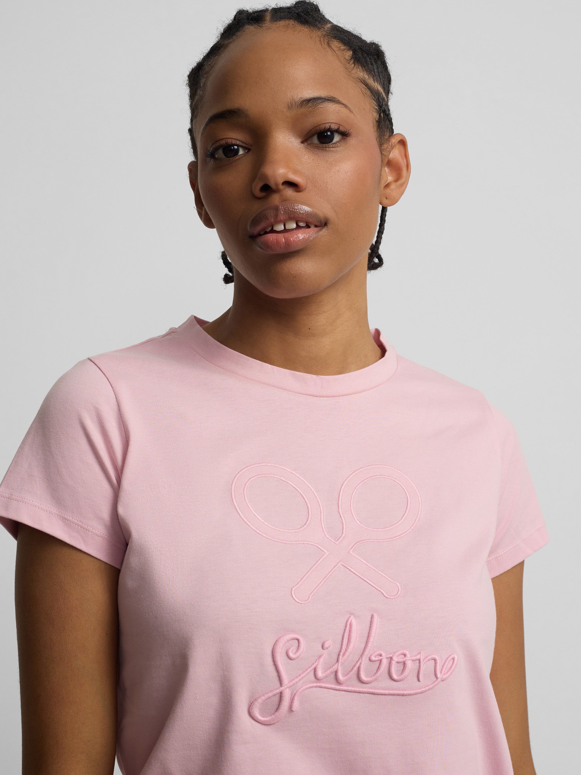 Camiseta woman clasica rosa claro