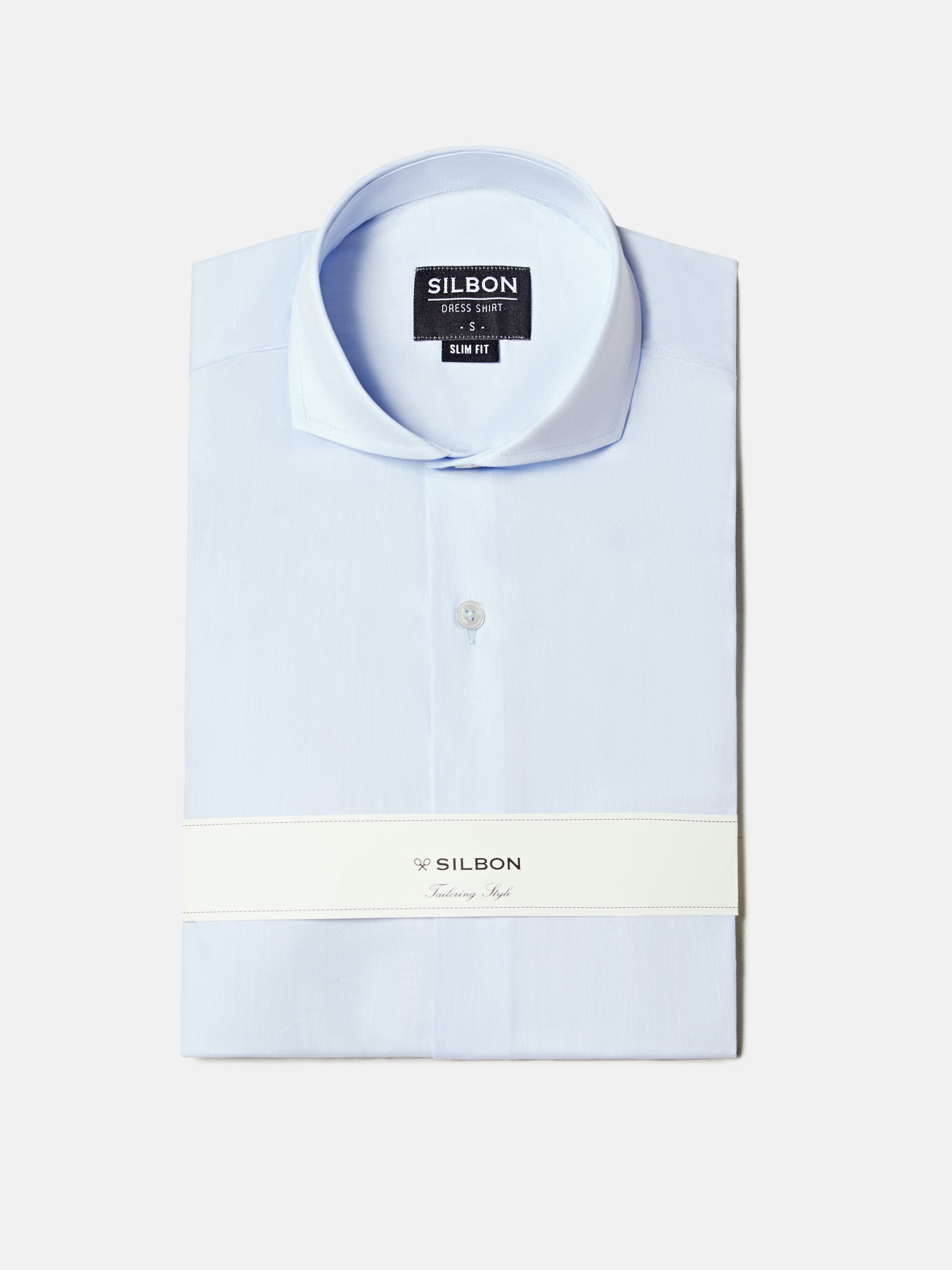 Light blue dress shirt with single cuff