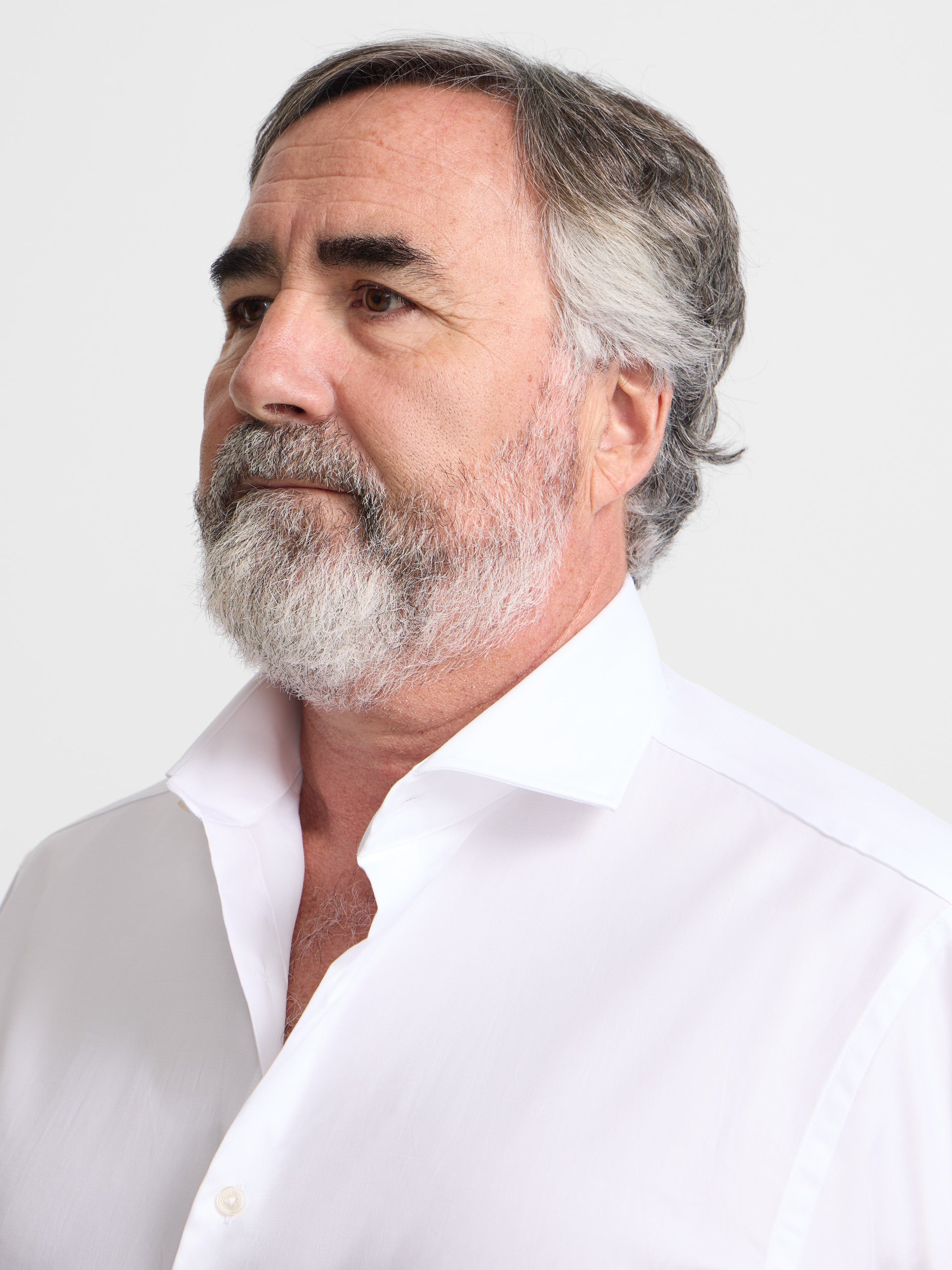 Camisa de vestir branca espinhada, punho duplo