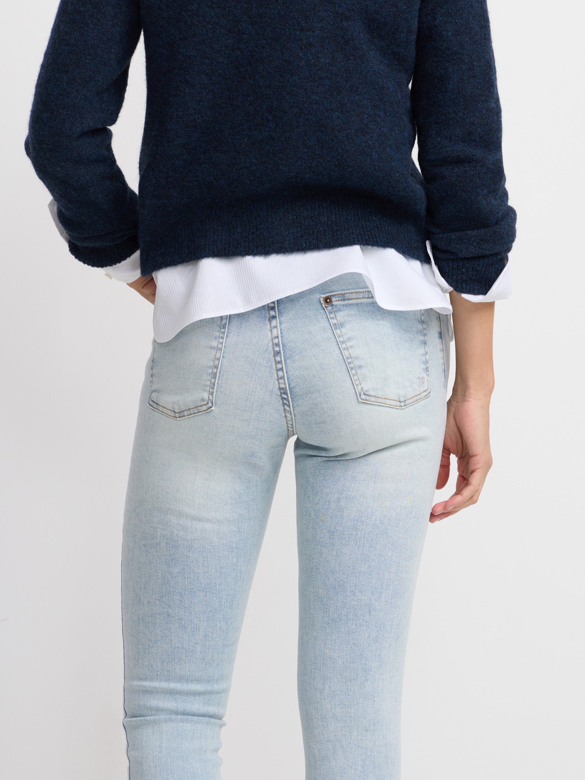 Calças de mulher slim fit ganga clara