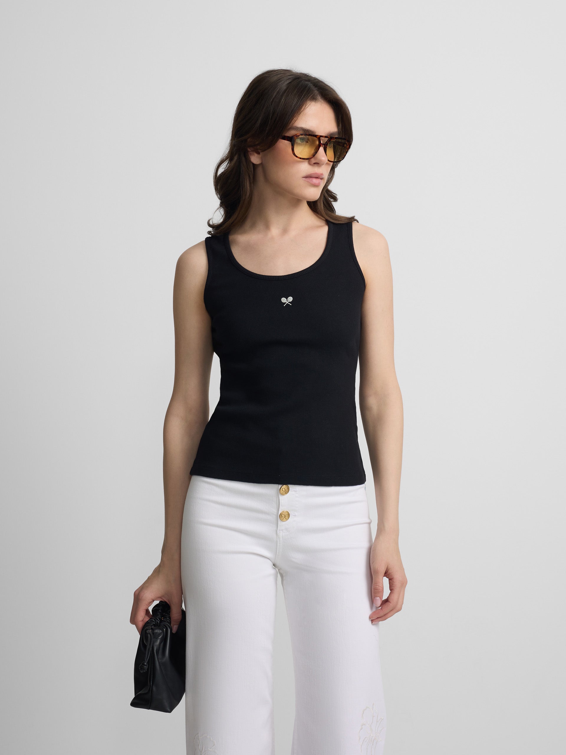 Camisola de mulher tank preta