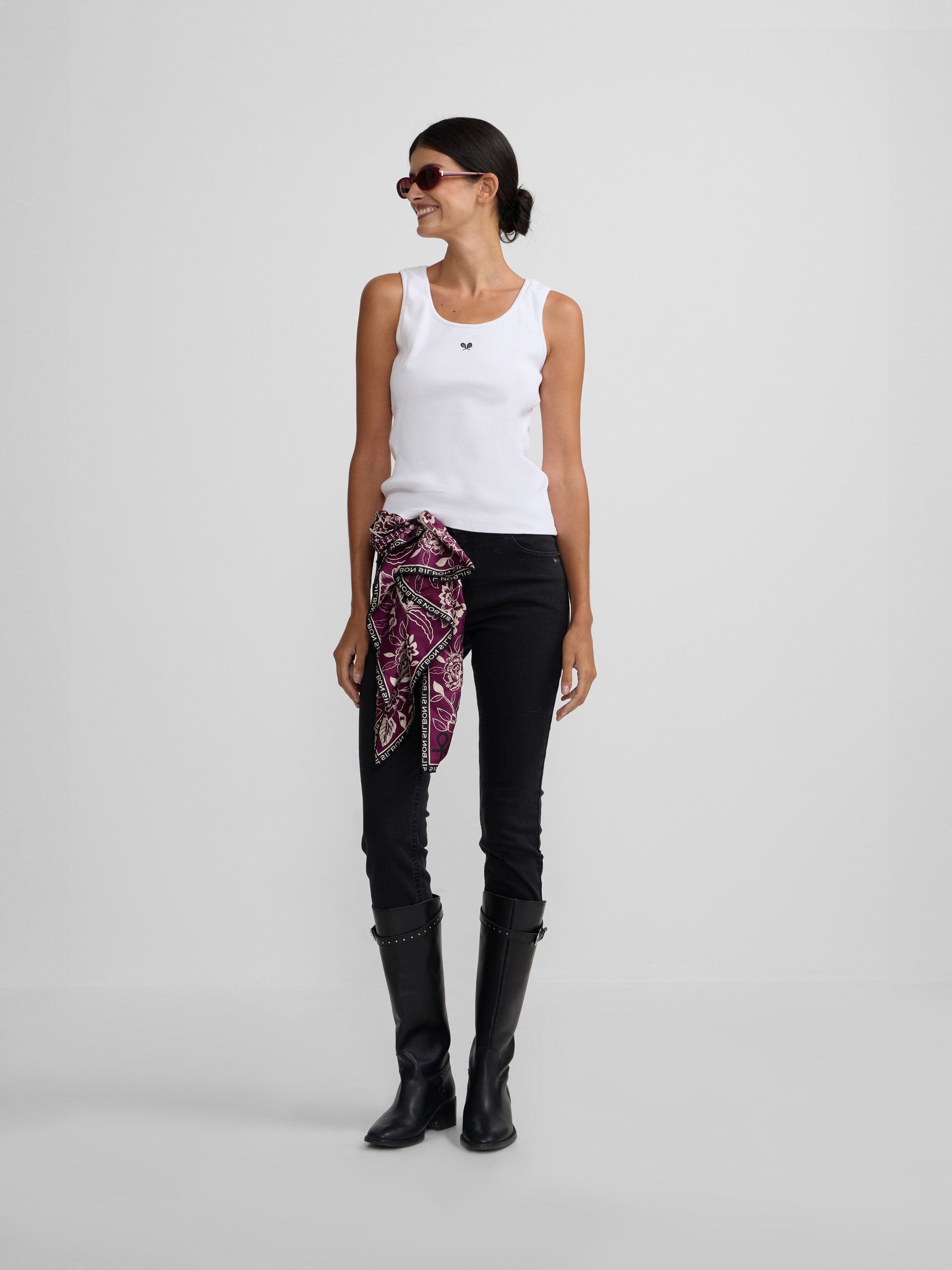 Camisola de alças branca para mulher