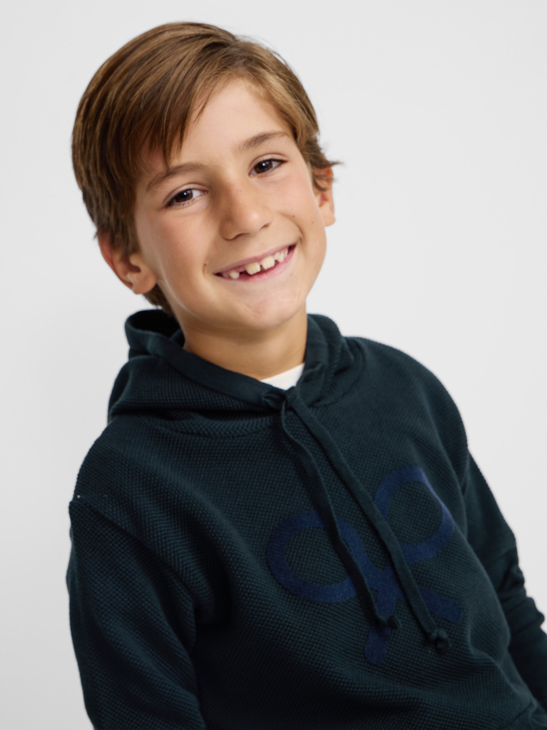 Kids green hooded racquet jersey