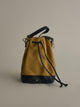 Saco de pele combinado camel e preto