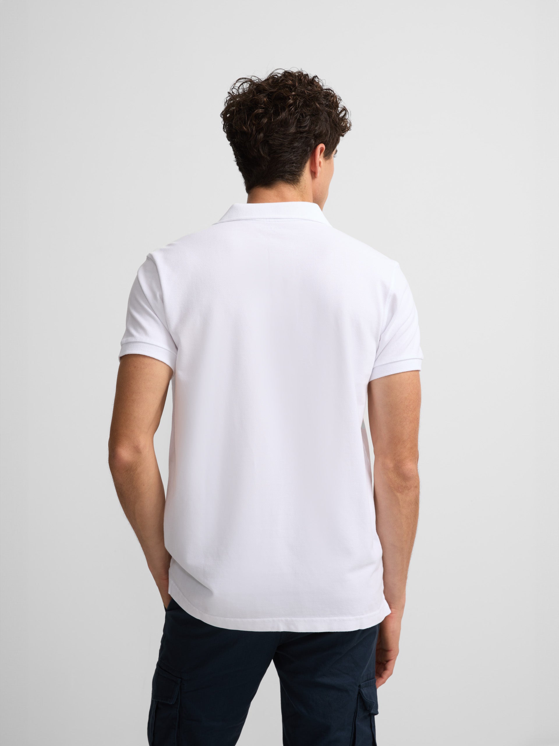 Polo clássico minipatch branco