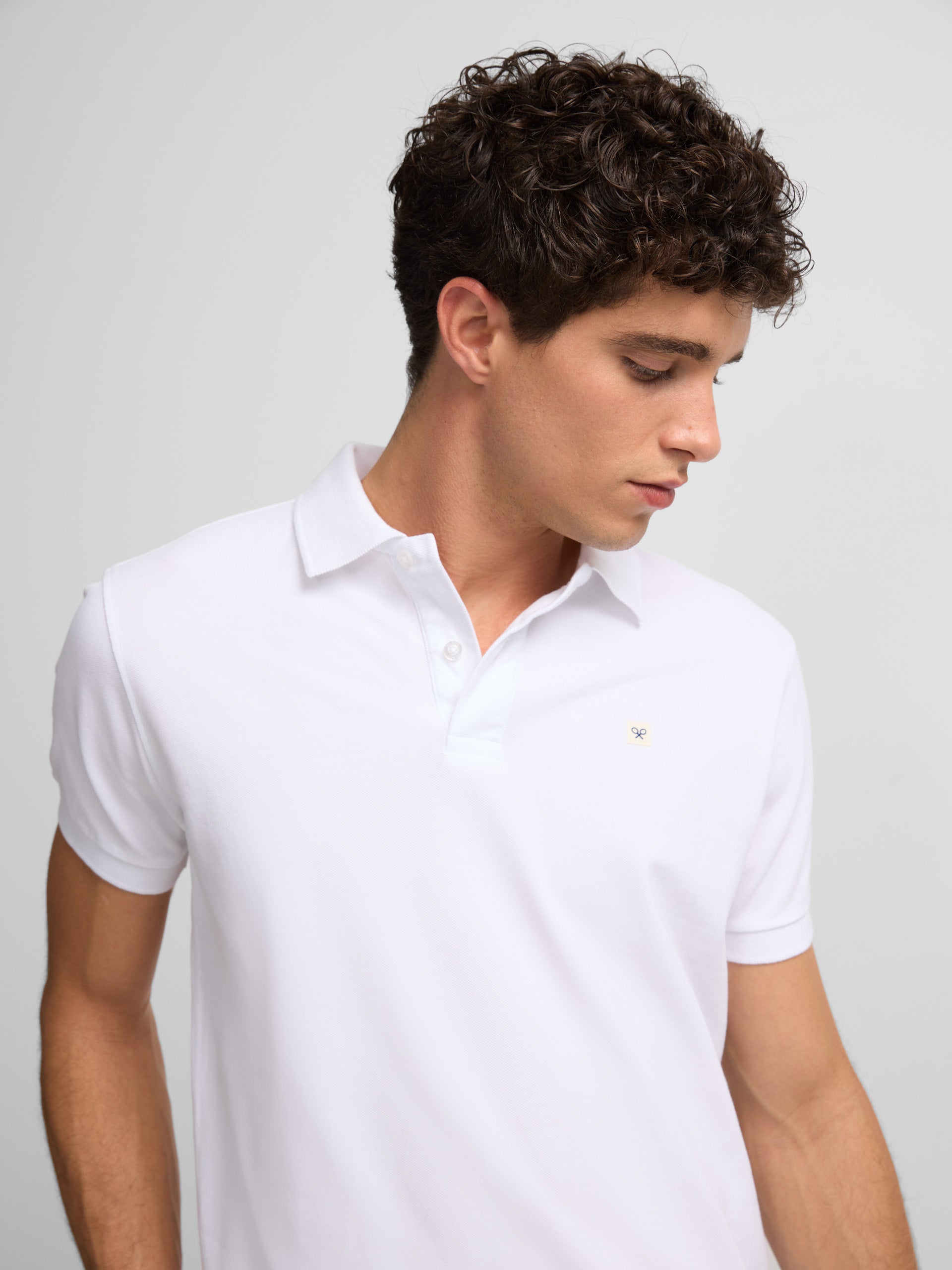 Polo clássico minipatch branco