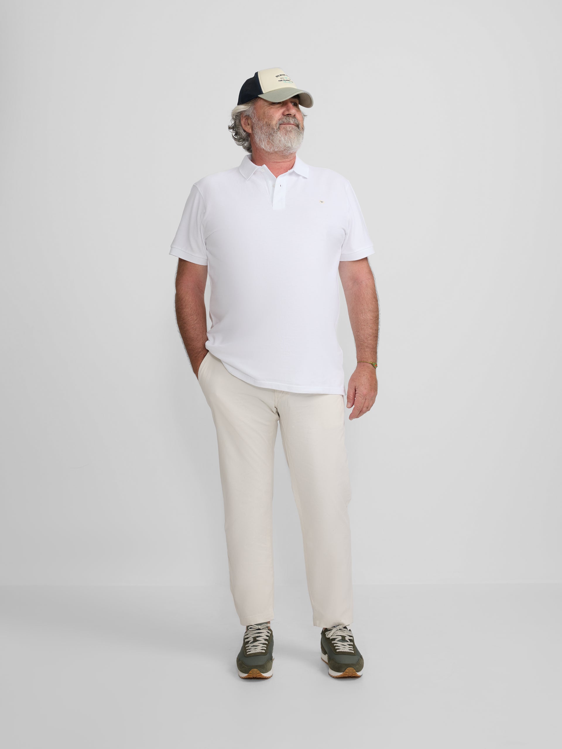 Polo clássico minipatch branco