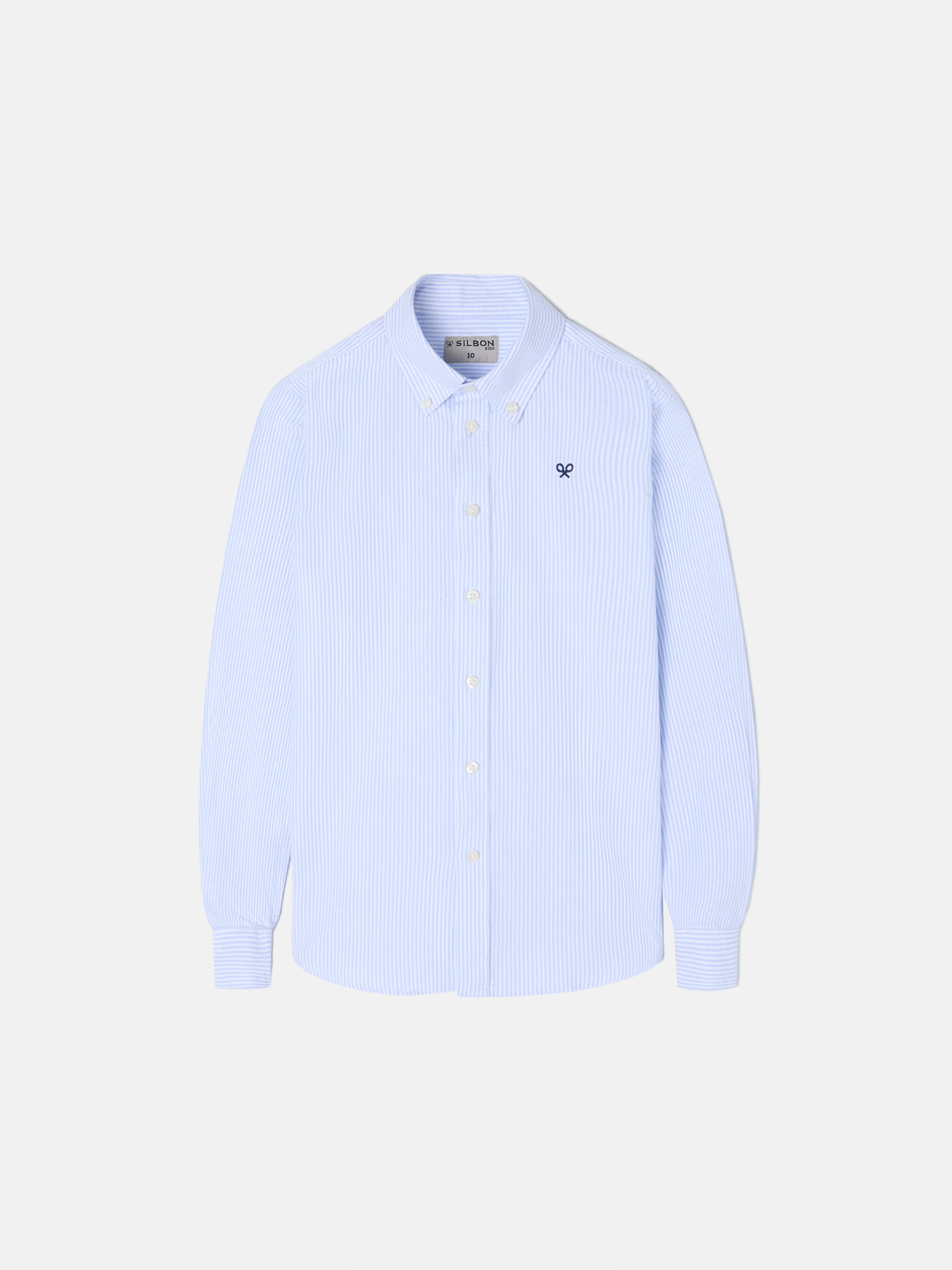Camisa sport kids rayas oxford celeste