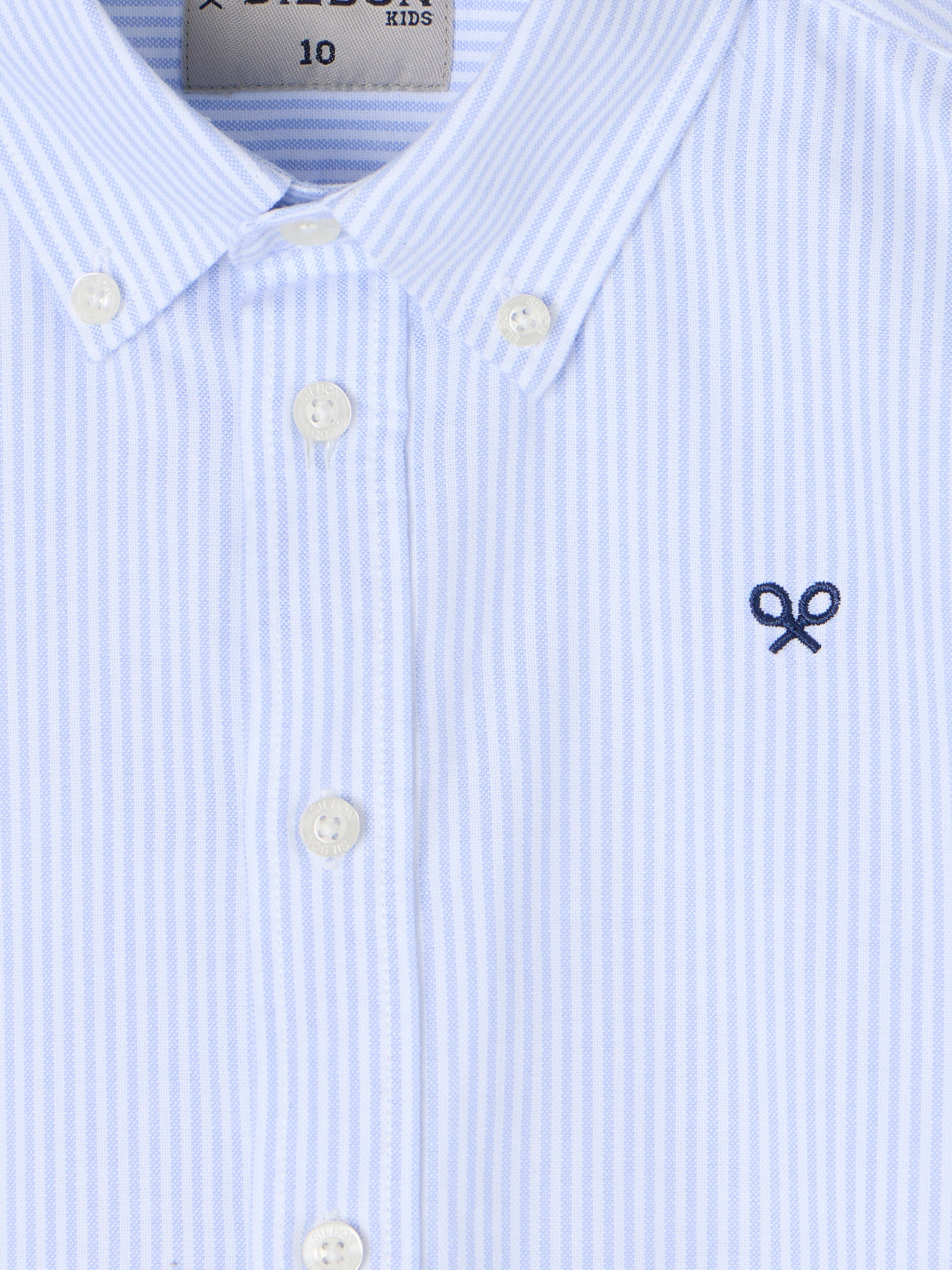 Camisa sport kids rayas oxford celeste