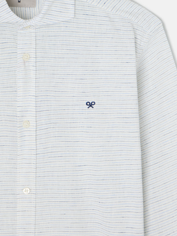 Chemise de sport douce à rayures bleues