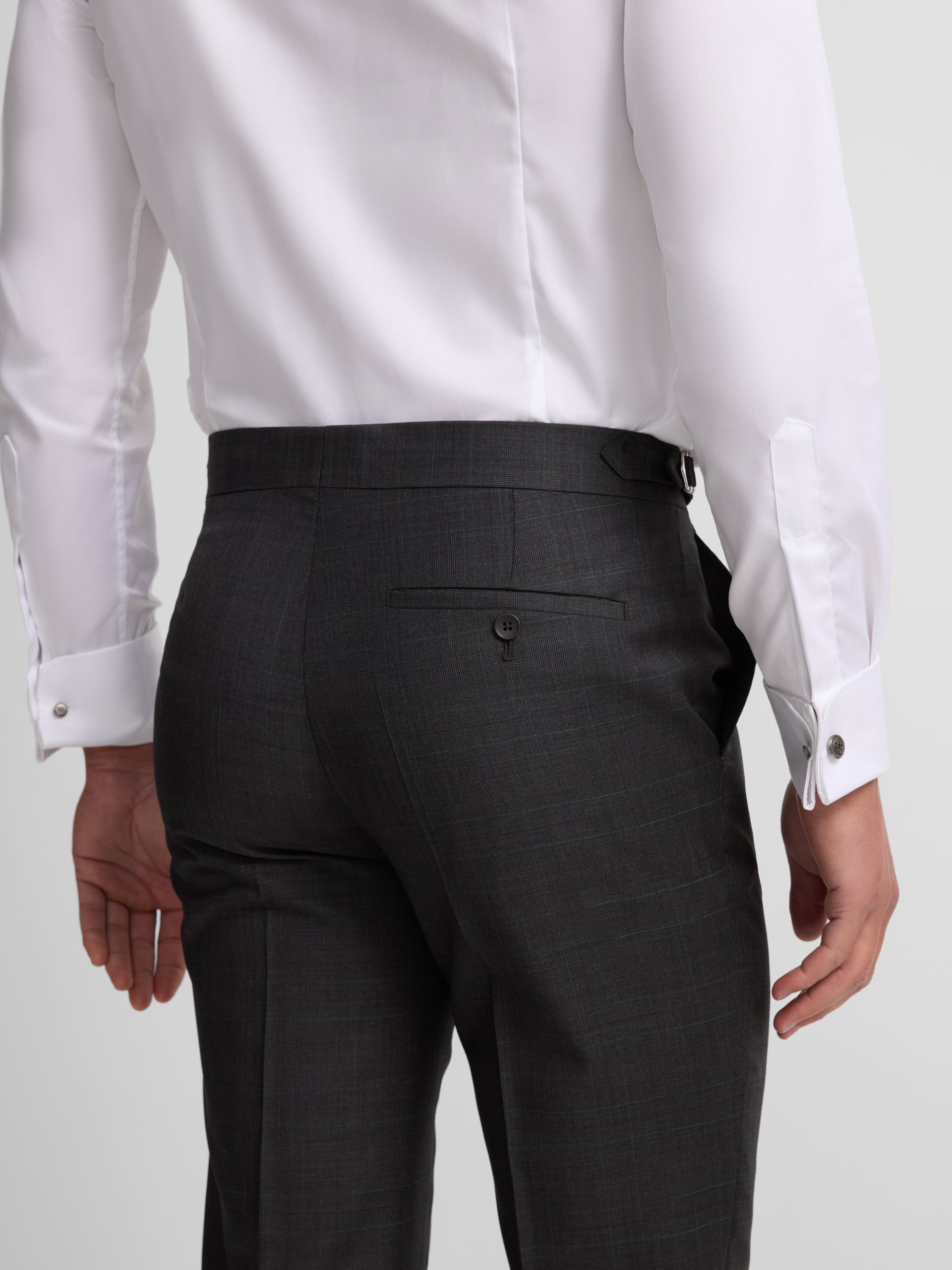 Calças chaque principe de Gales cinzentas