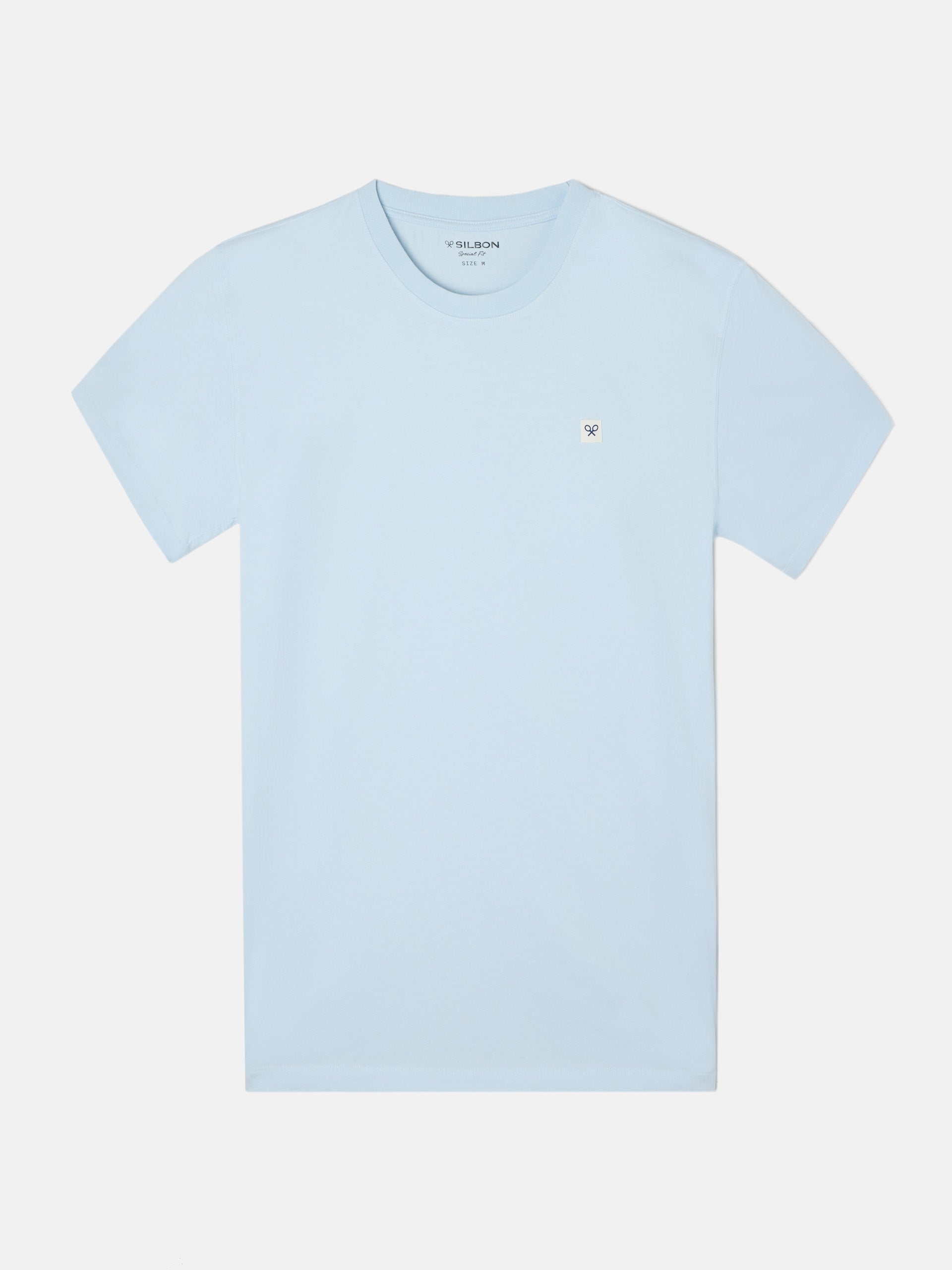 Plain light blue mini patch T-shirt