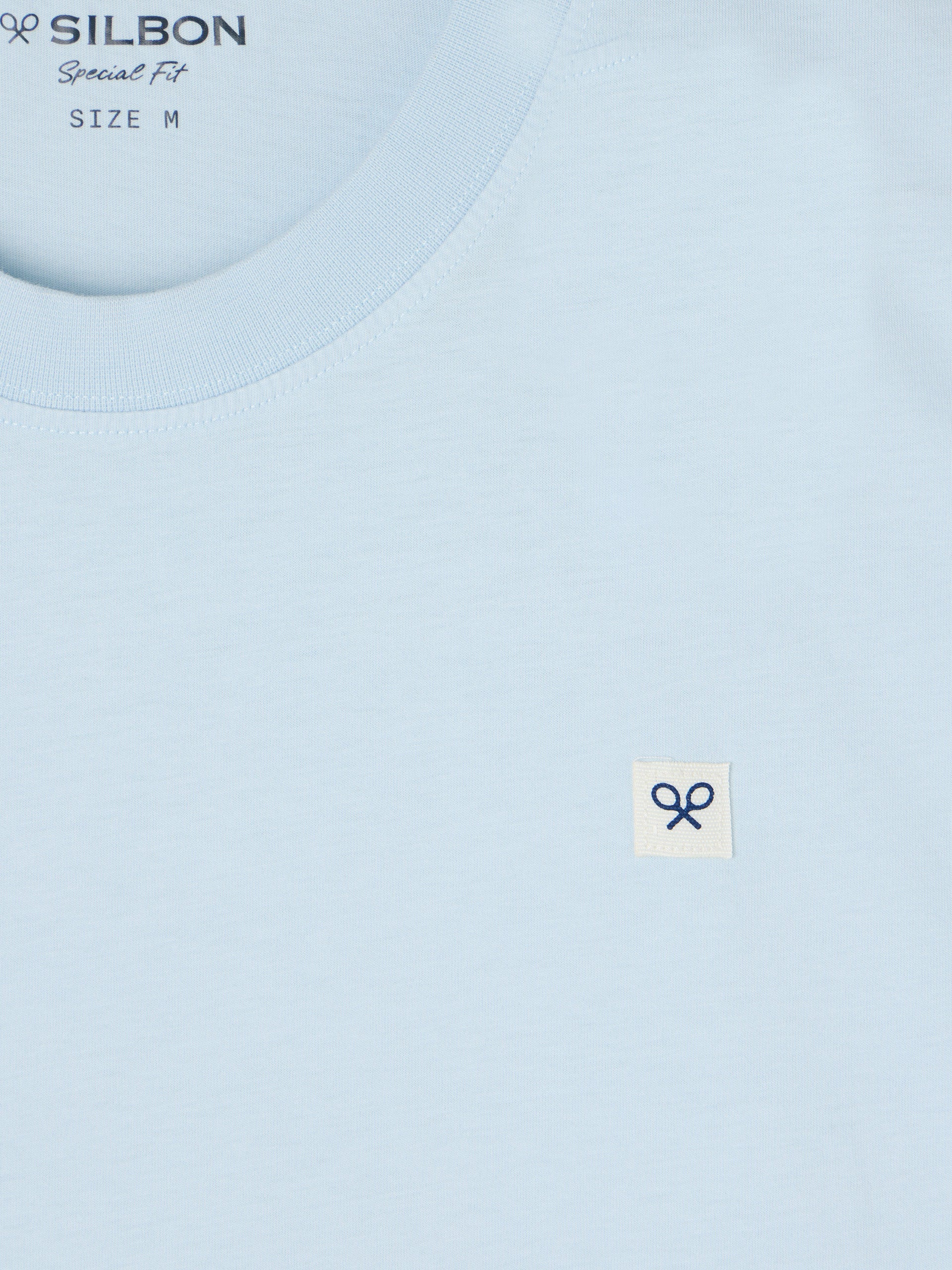 Plain light blue mini patch T-shirt