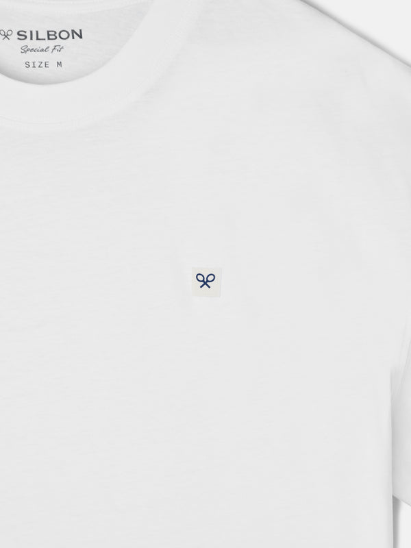 T-shirt uni blanc à mini patchs