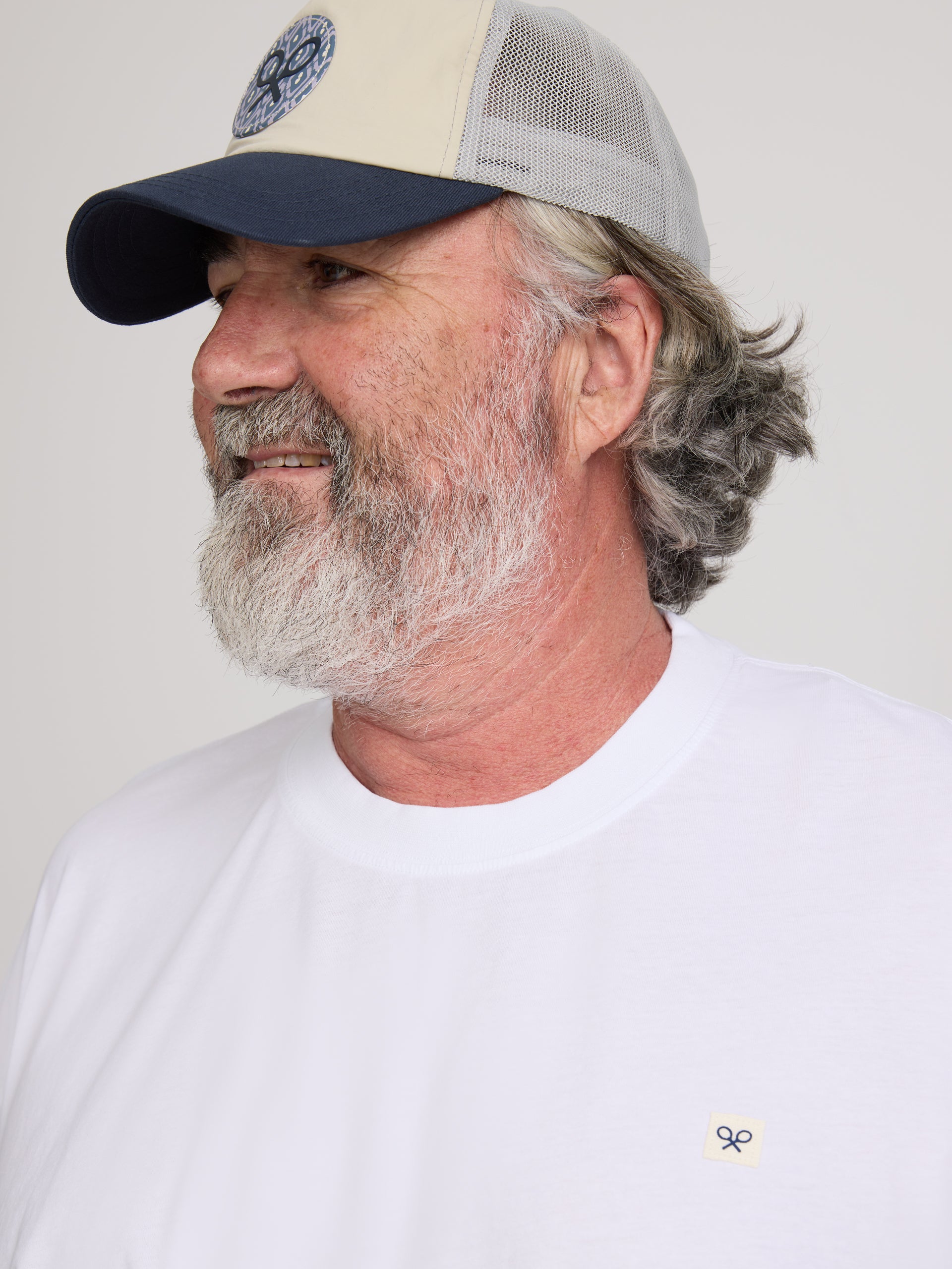 Plain white mini patch t-shirt