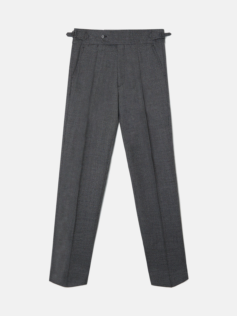 Pantalon de costume pied-de-poule gris