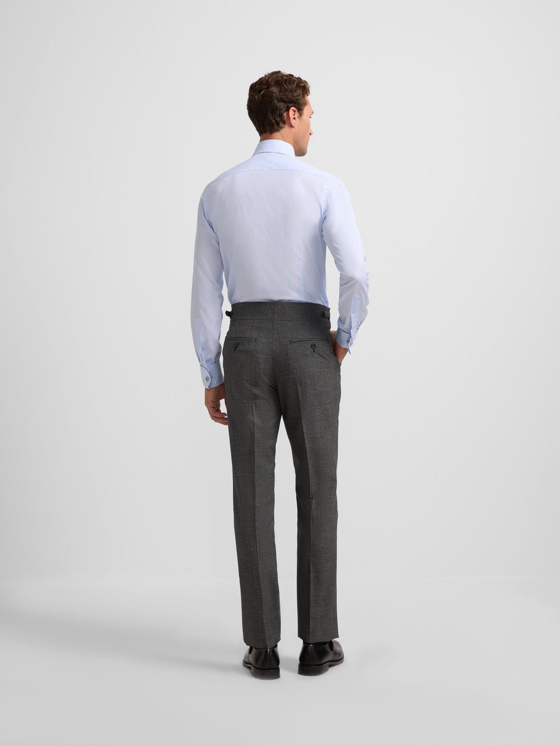 Pantalon traje pata de gallo gris