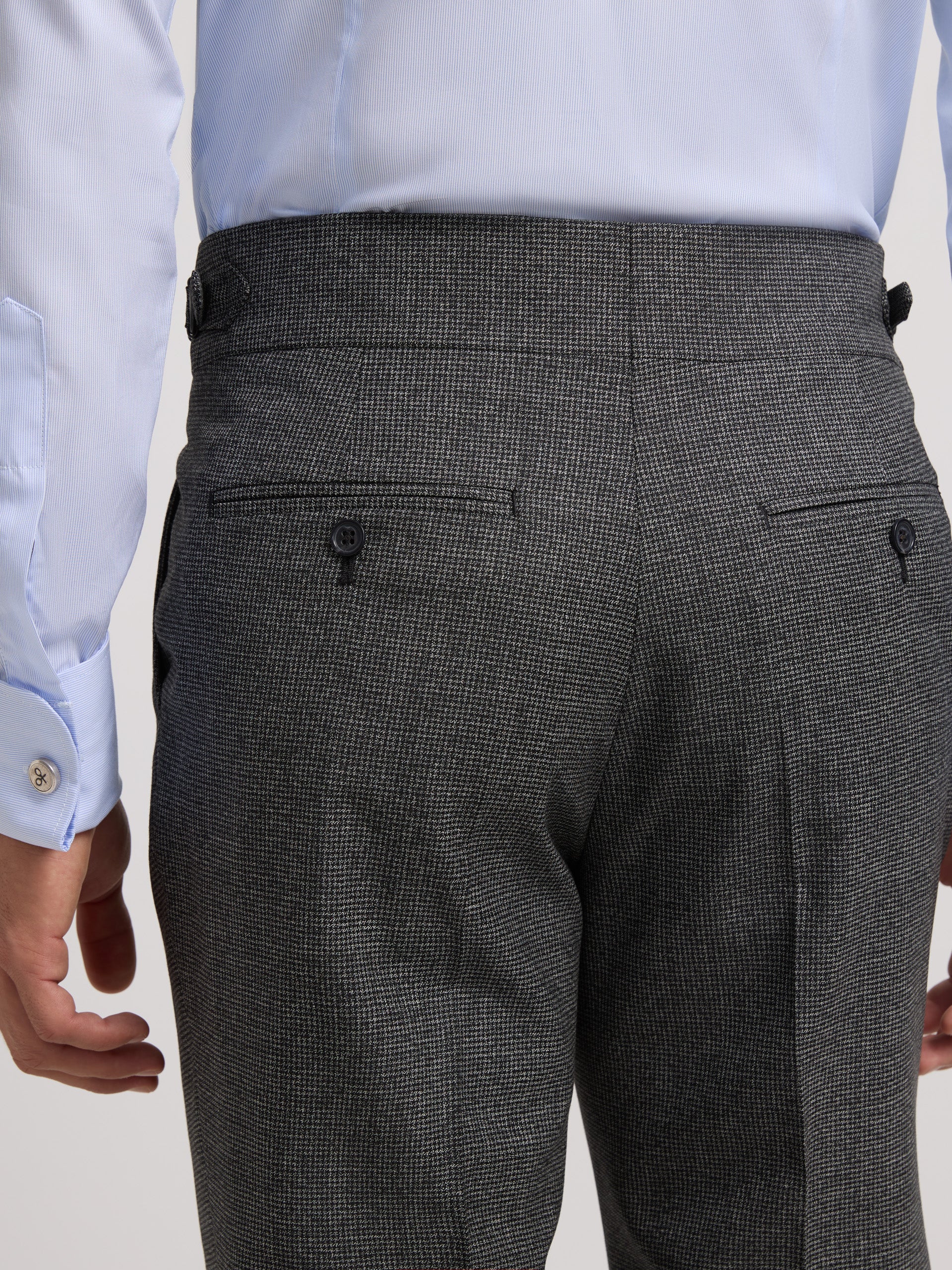 Pantalon traje pata de gallo gris