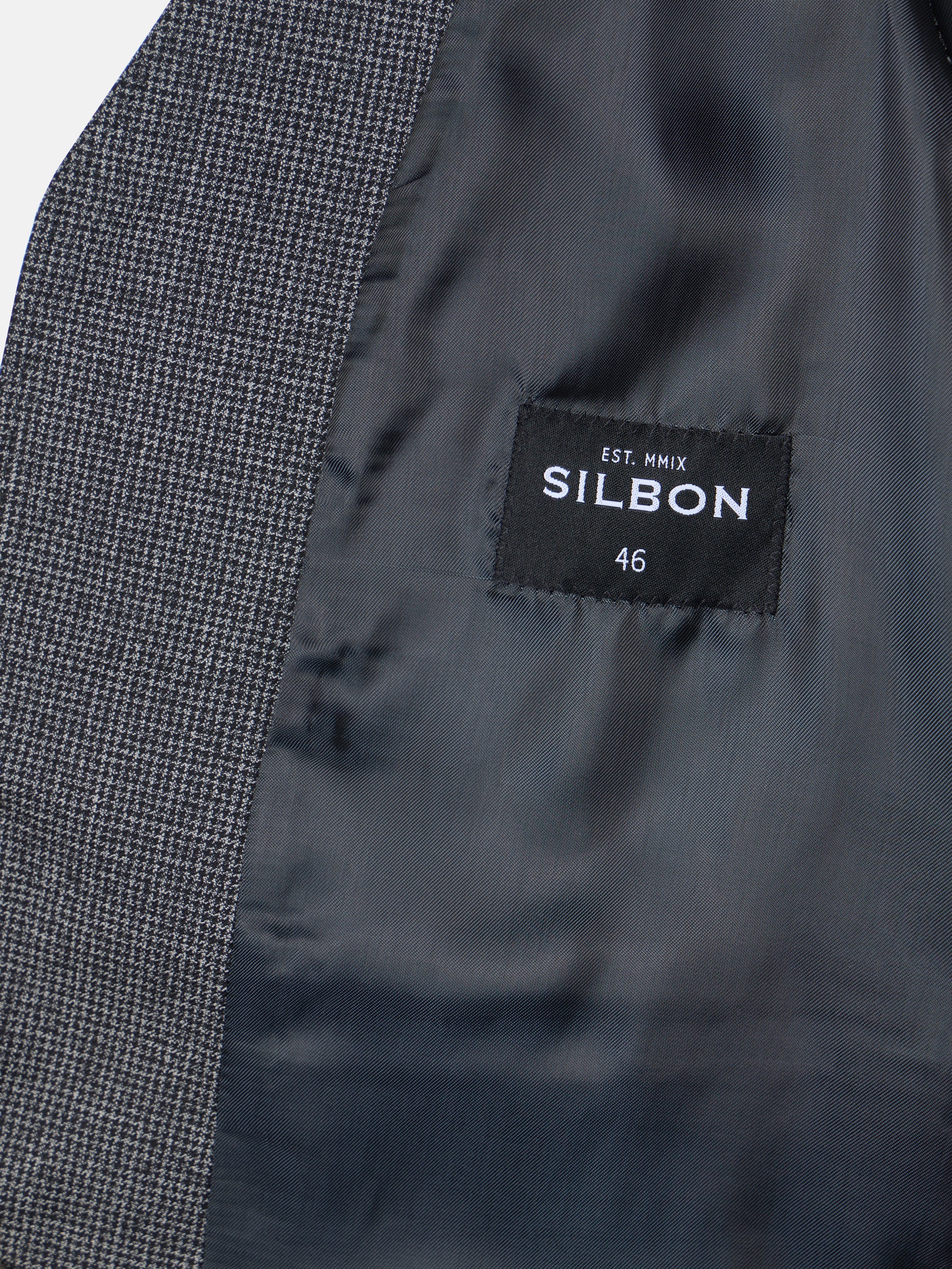 Chaleco recto traje pata de gallo gris