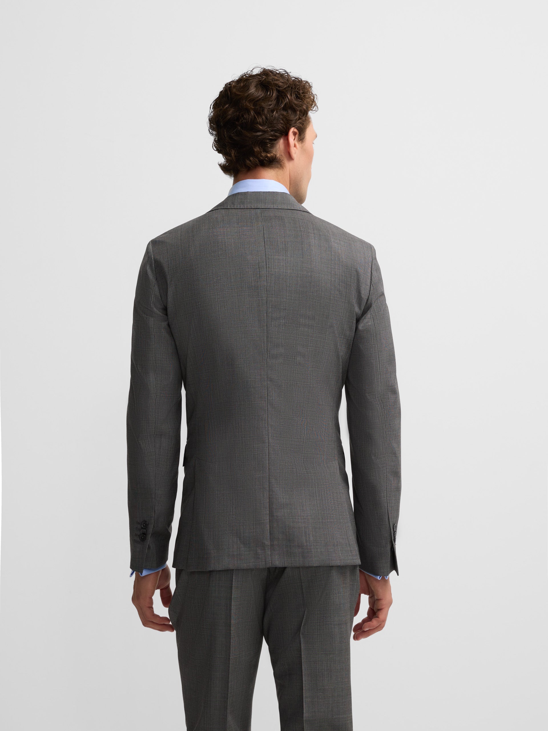 Blazer clássico príncipe de Gales cinzento