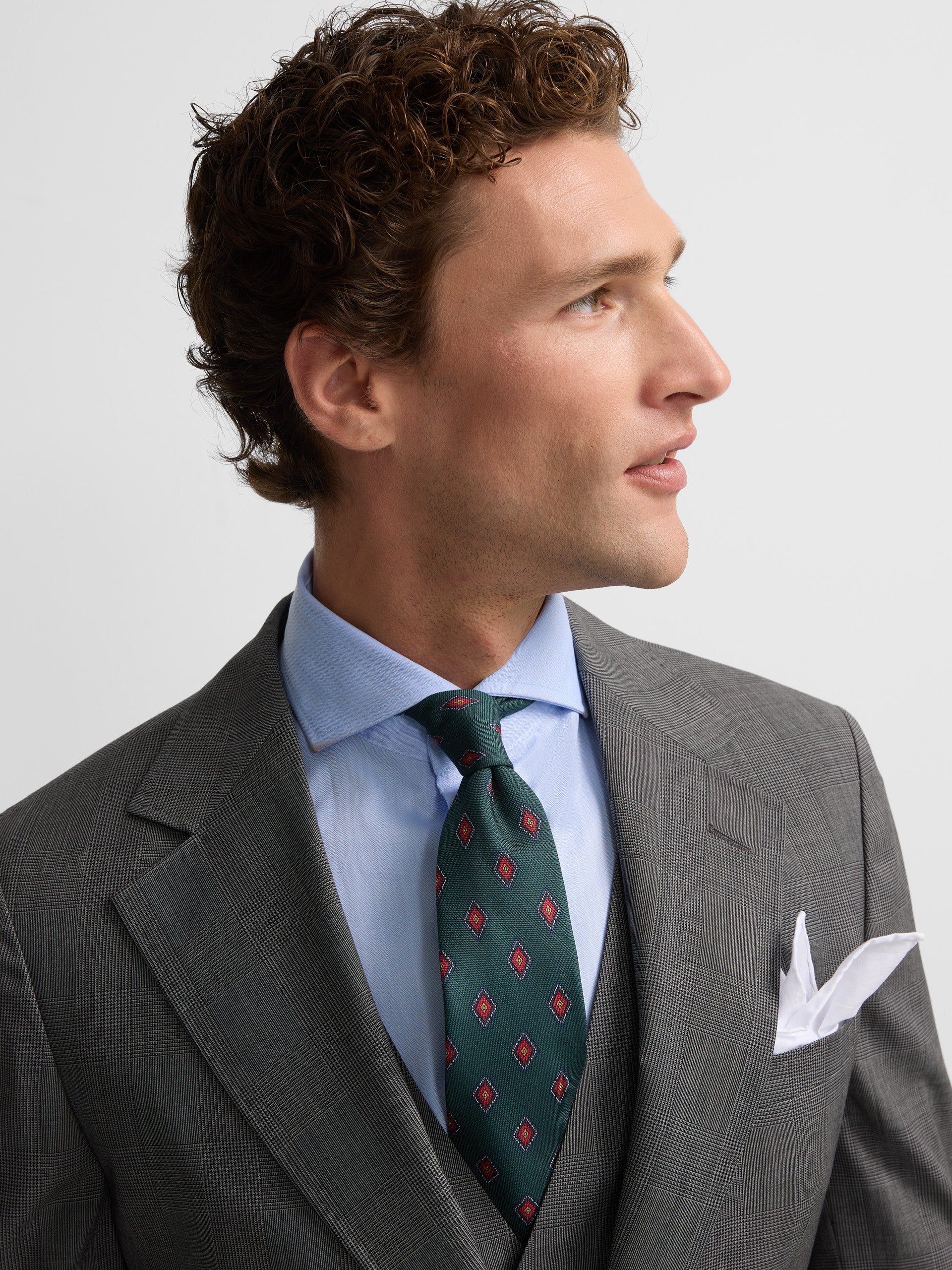 Blazer clássico príncipe de Gales cinzento