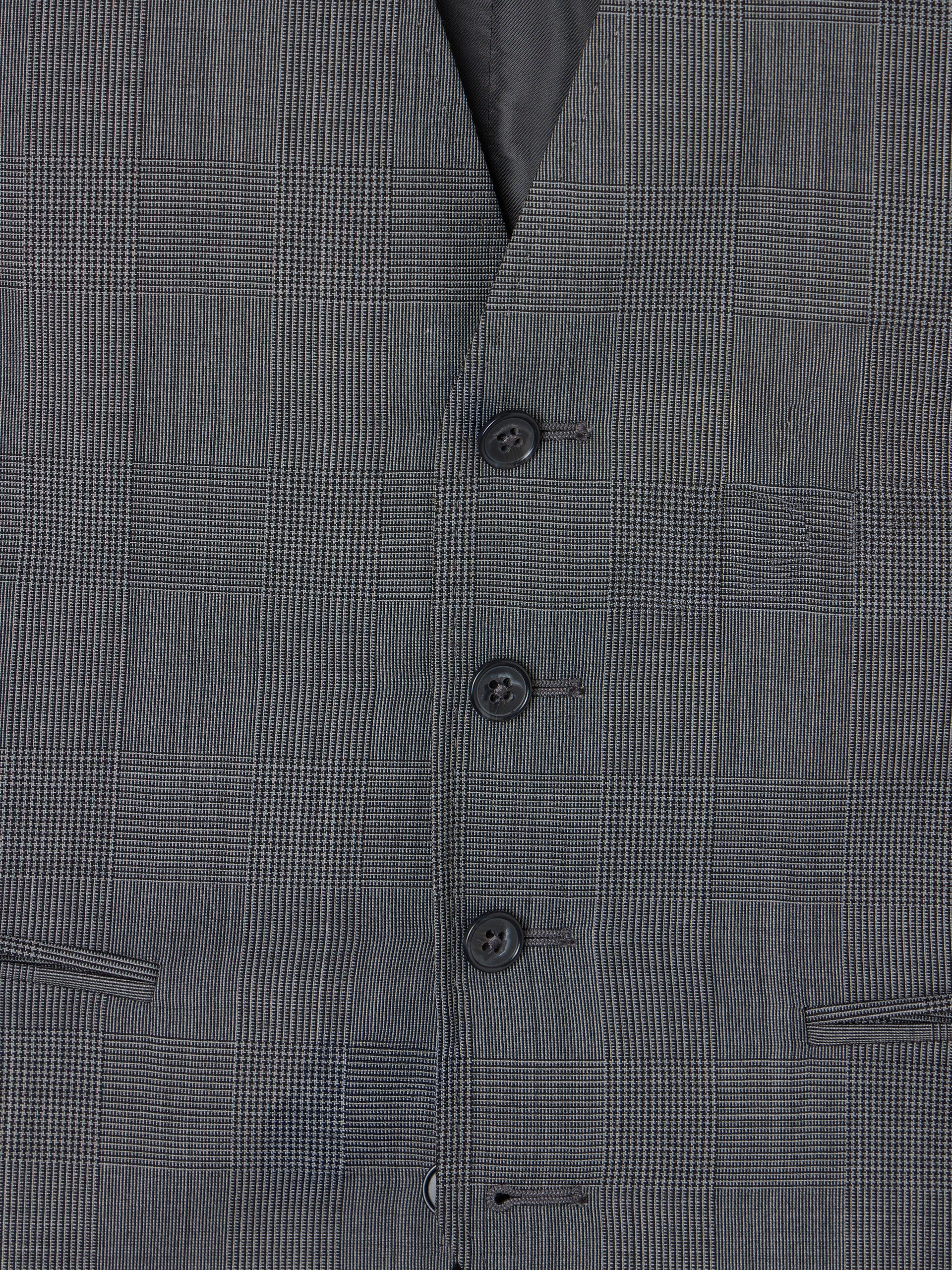 Colete reto de fato príncipe de Gales cinzento