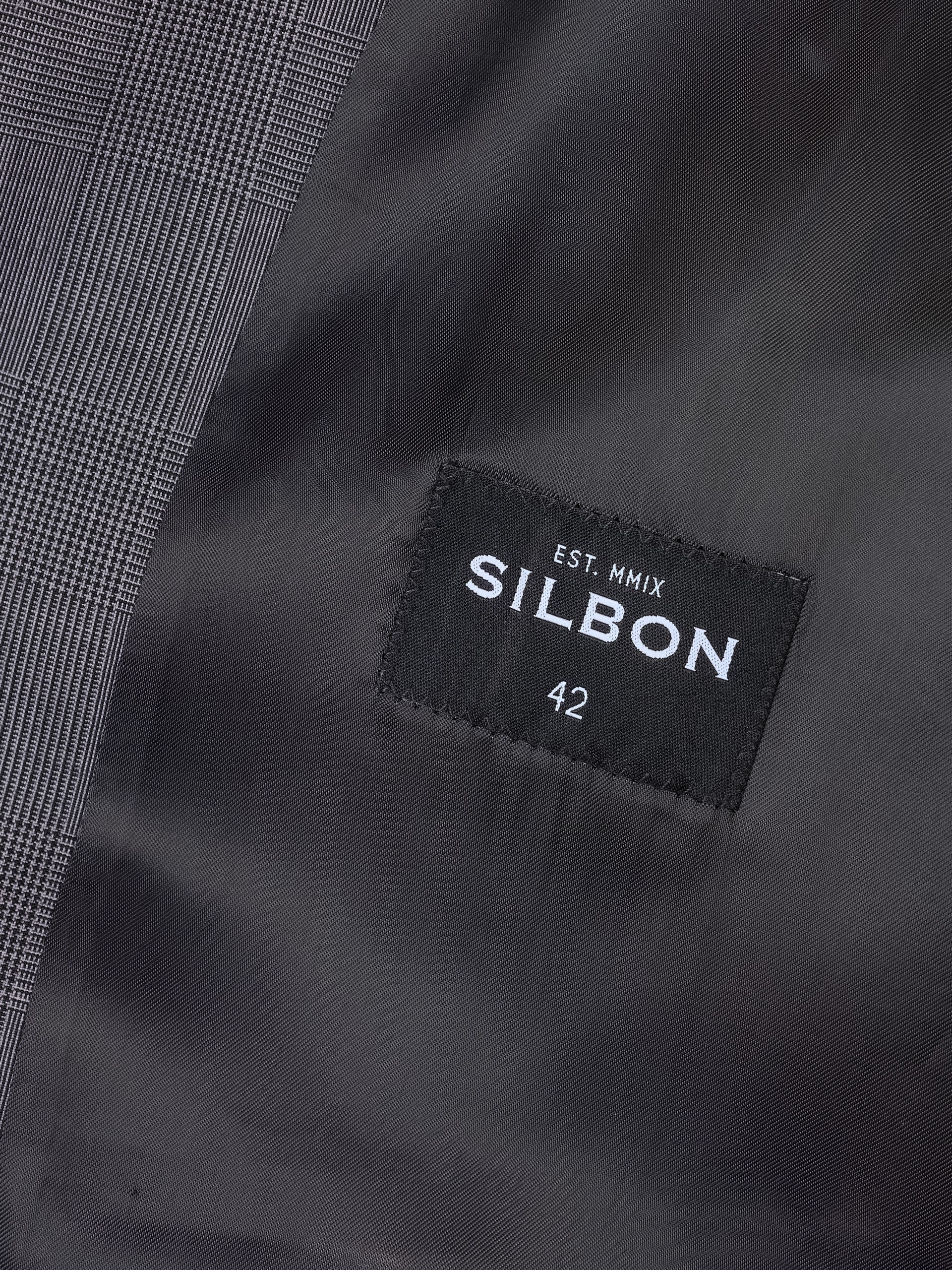 Colete reto de fato príncipe de Gales cinzento