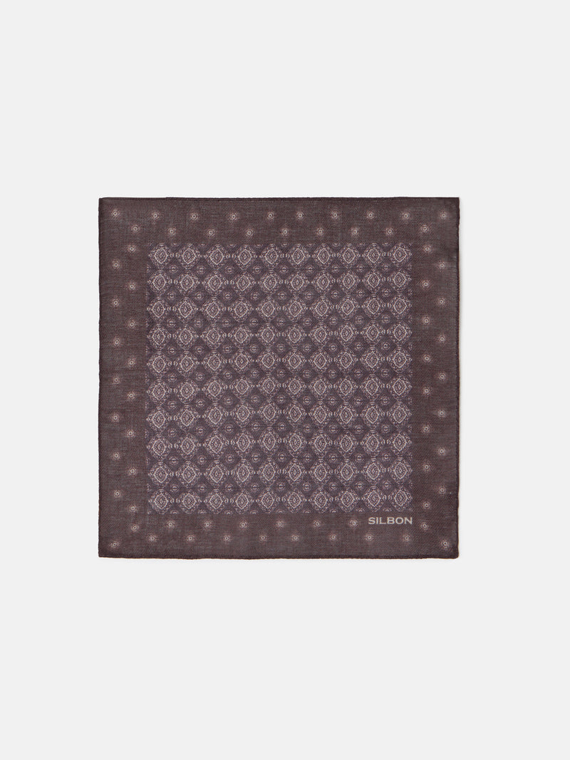 Pañuelo motivo geometrico marron