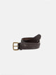 Brown leather belt with rope detail