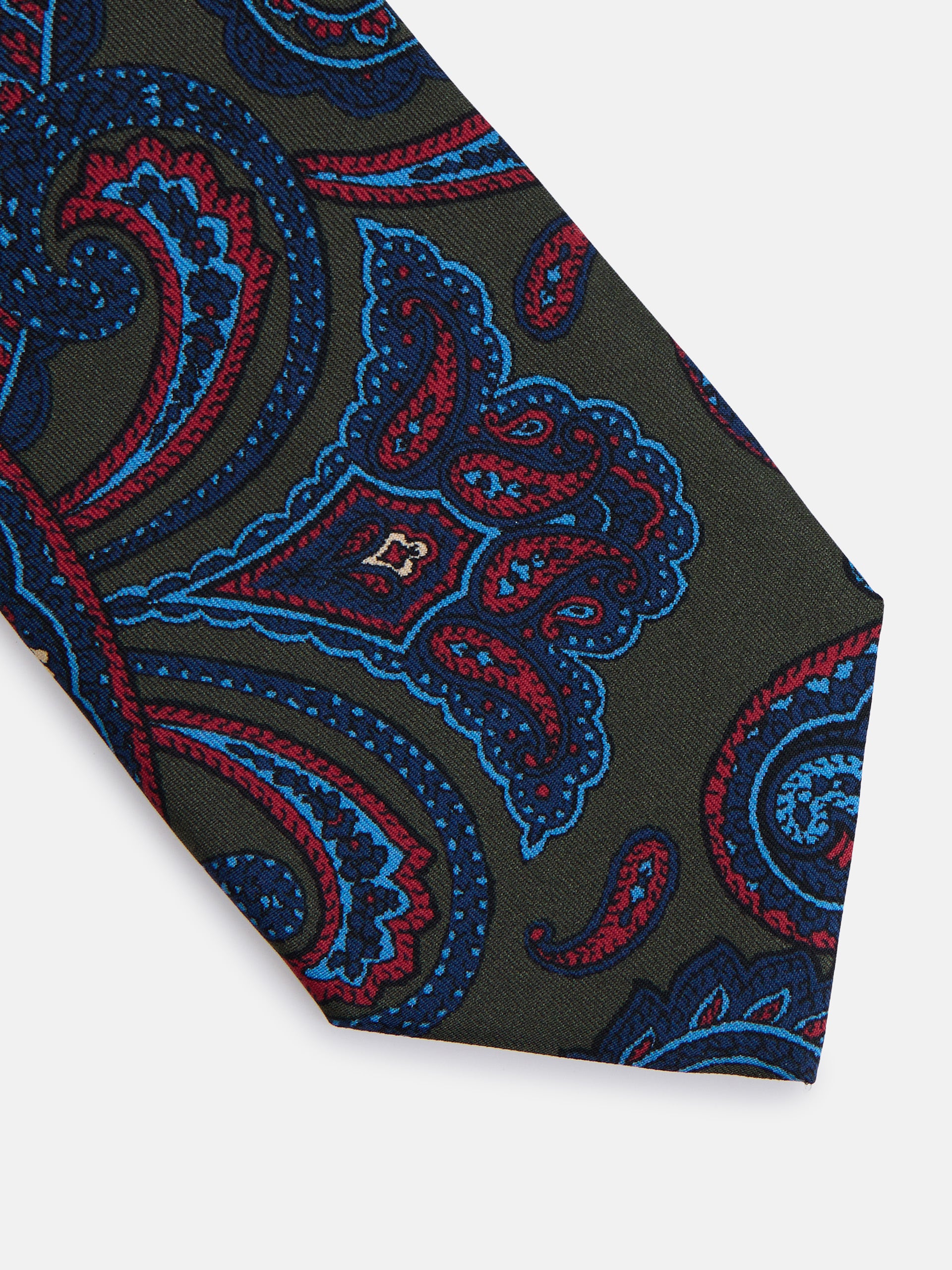 Corbata estampado cachemir verde