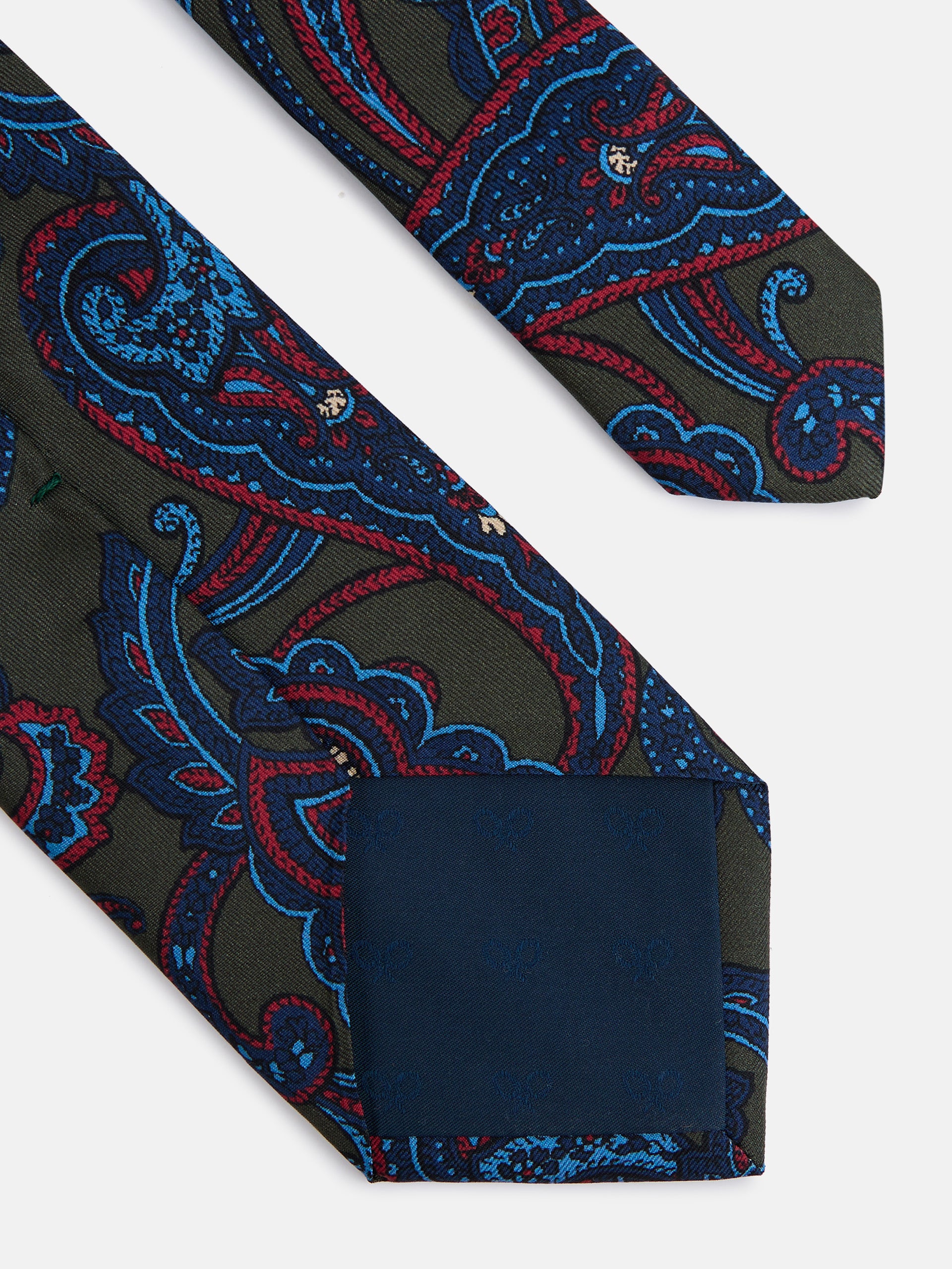 Corbata estampado cachemir verde