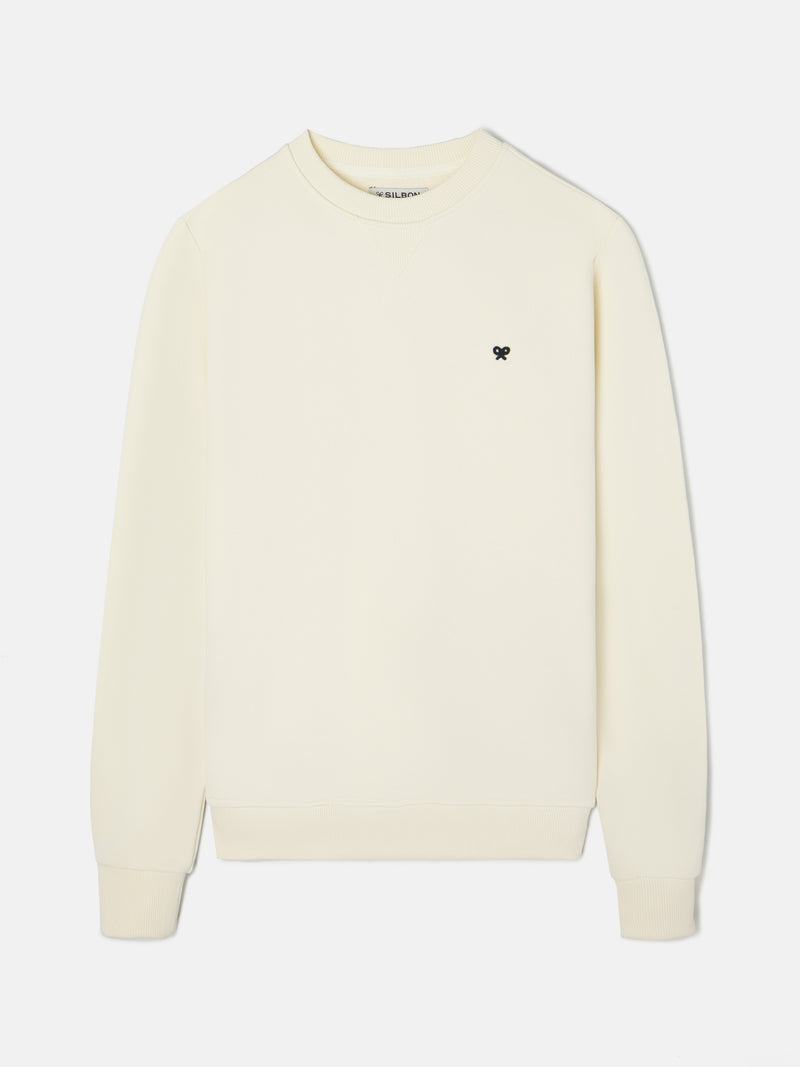Sweat-shirt mini-logo crème