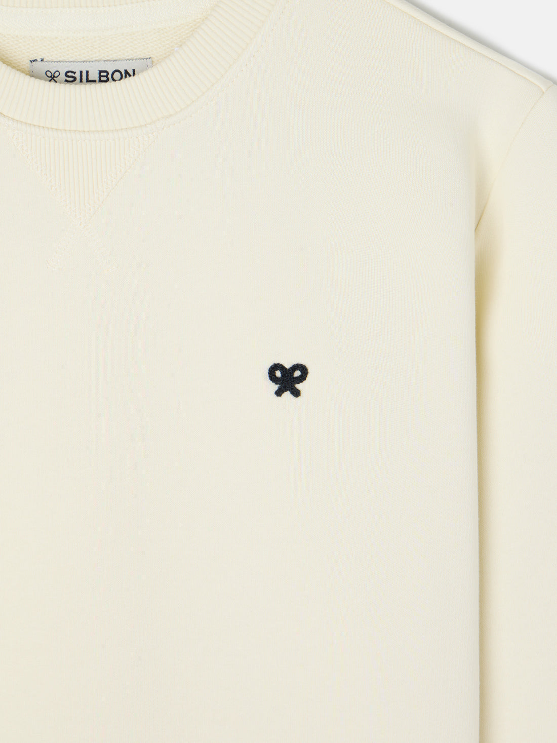 Sweat-shirt mini-logo crème