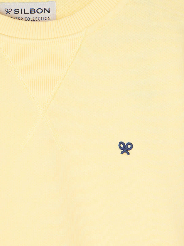 Sweat-shirt jaune avec mini logo