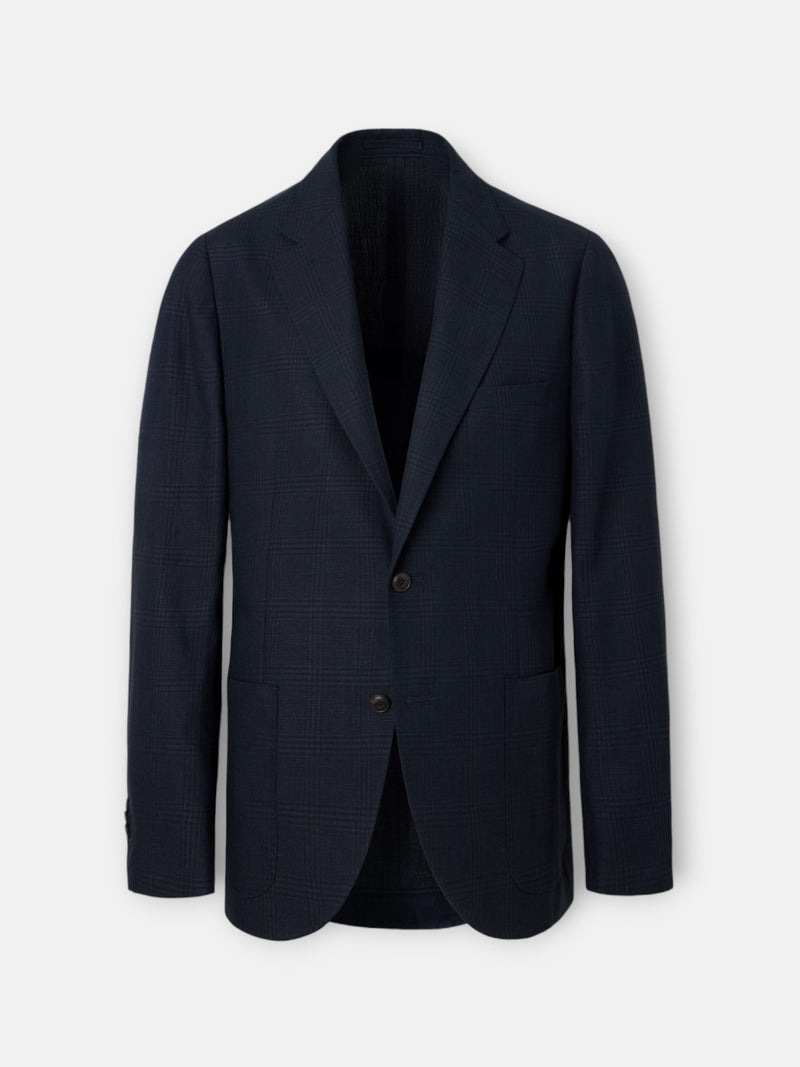 Blazer príncipe de Gales azul-marinho